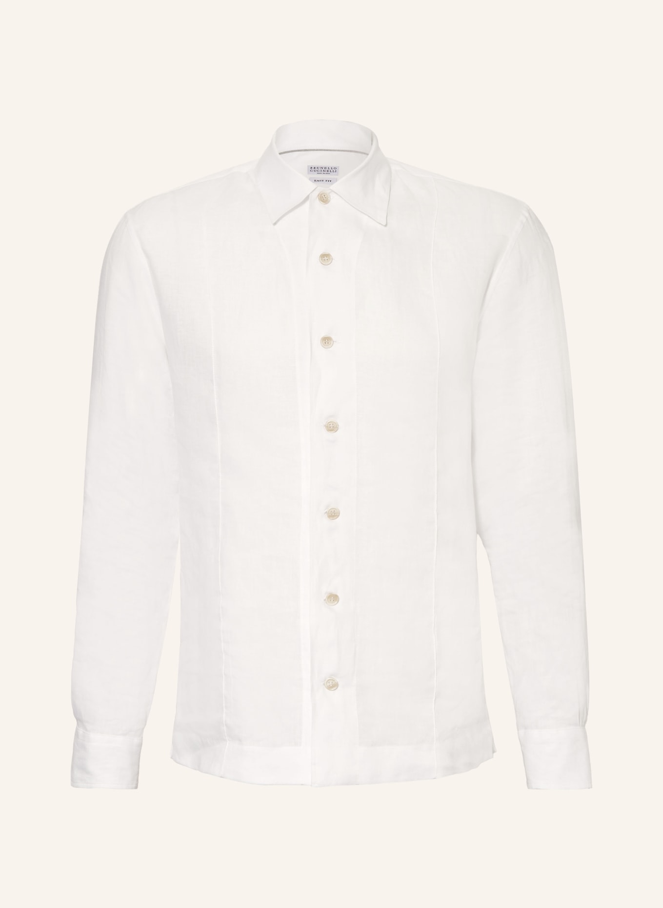 BRUNELLO CUCINELLI Comfort Fit linen shirt: WHITE