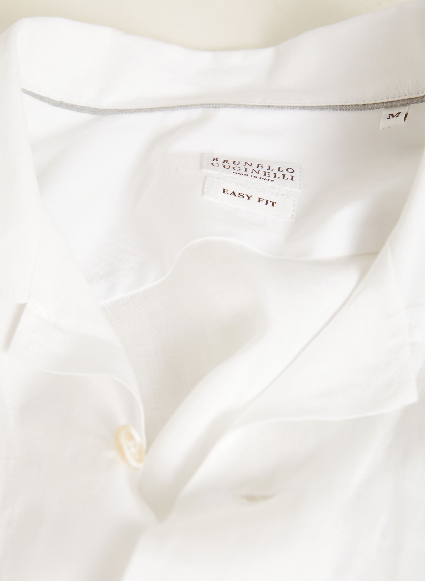 BRUNELLO CUCINELLI Comfort Fit linen shirt: WHITE
