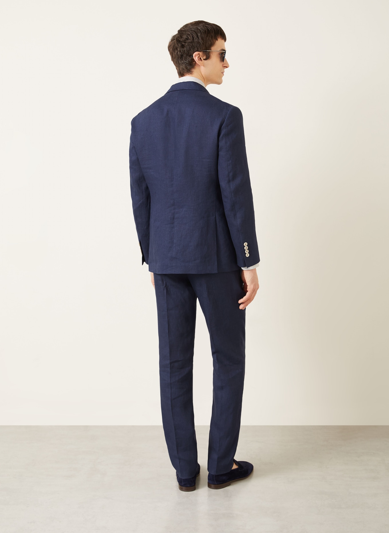 BRUNELLO CUCINELLI Spodnie garniturowe Extra Slim Fit z lnu: C009 Navy