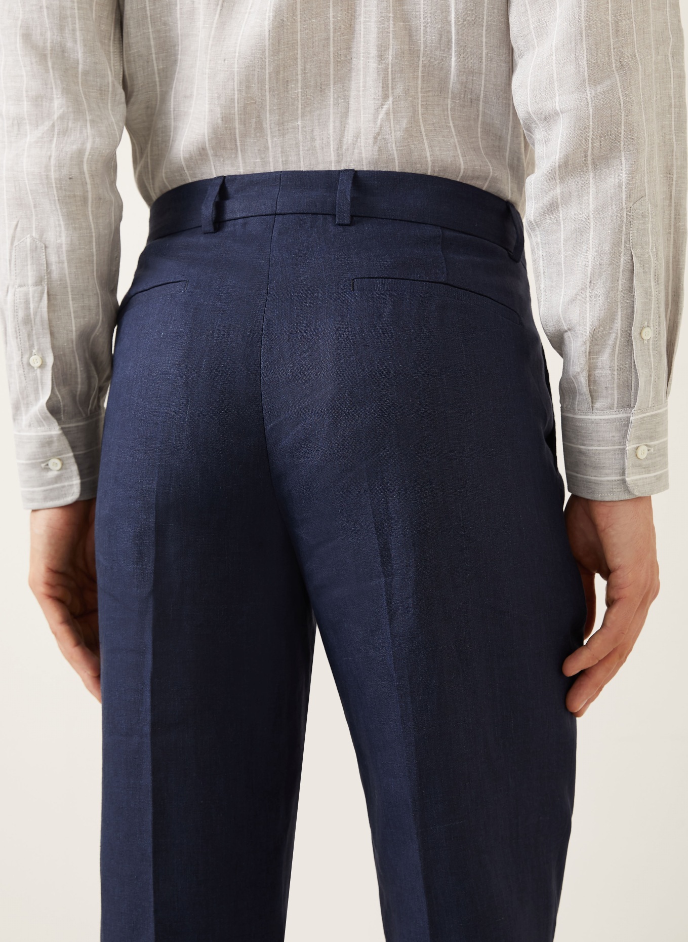 BRUNELLO CUCINELLI Spodnie garniturowe Extra Slim Fit z lnu: C009 Navy