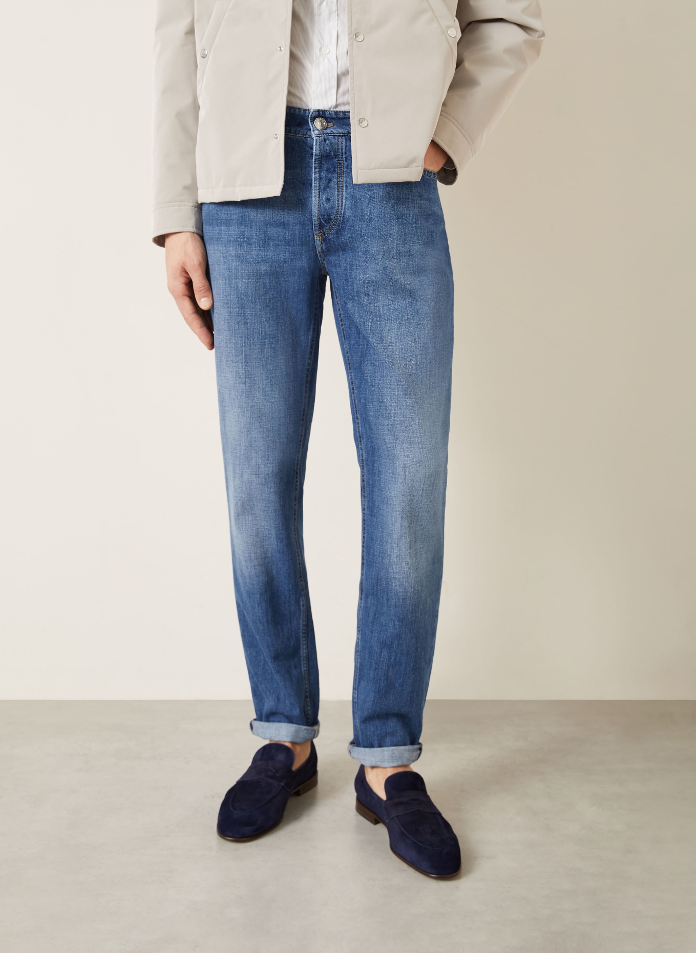 BRUNELLO CUCINELLI Jeans Traditional Fit: C1471 DENIM MEDIO OLD