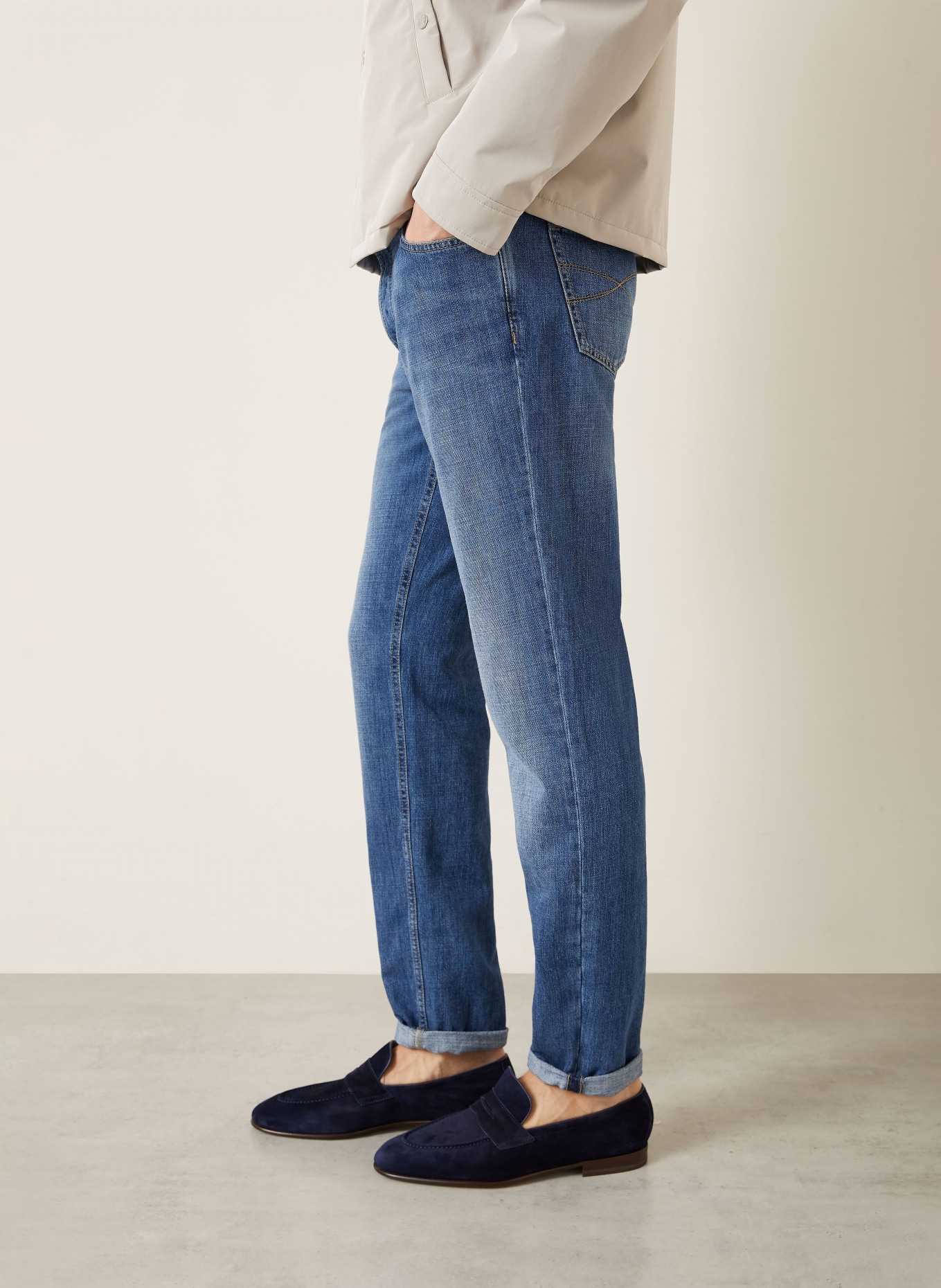 BRUNELLO CUCINELLI Jeans Traditional Fit: C1471 DENIM MEDIO OLD