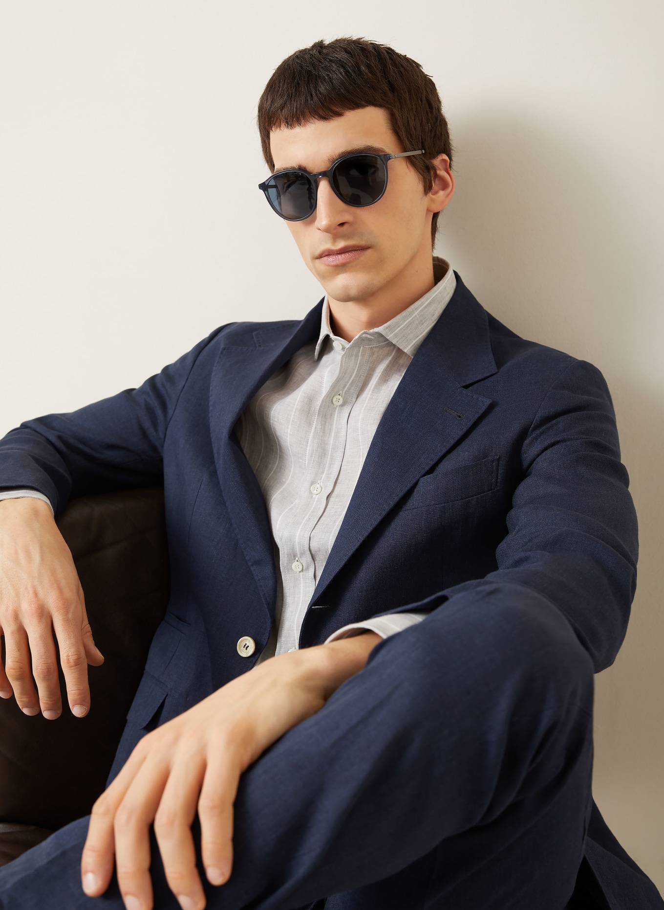 BRUNELLO CUCINELLI Anzugsakko Extra Slim Fit aus Leinen: C009 Navy