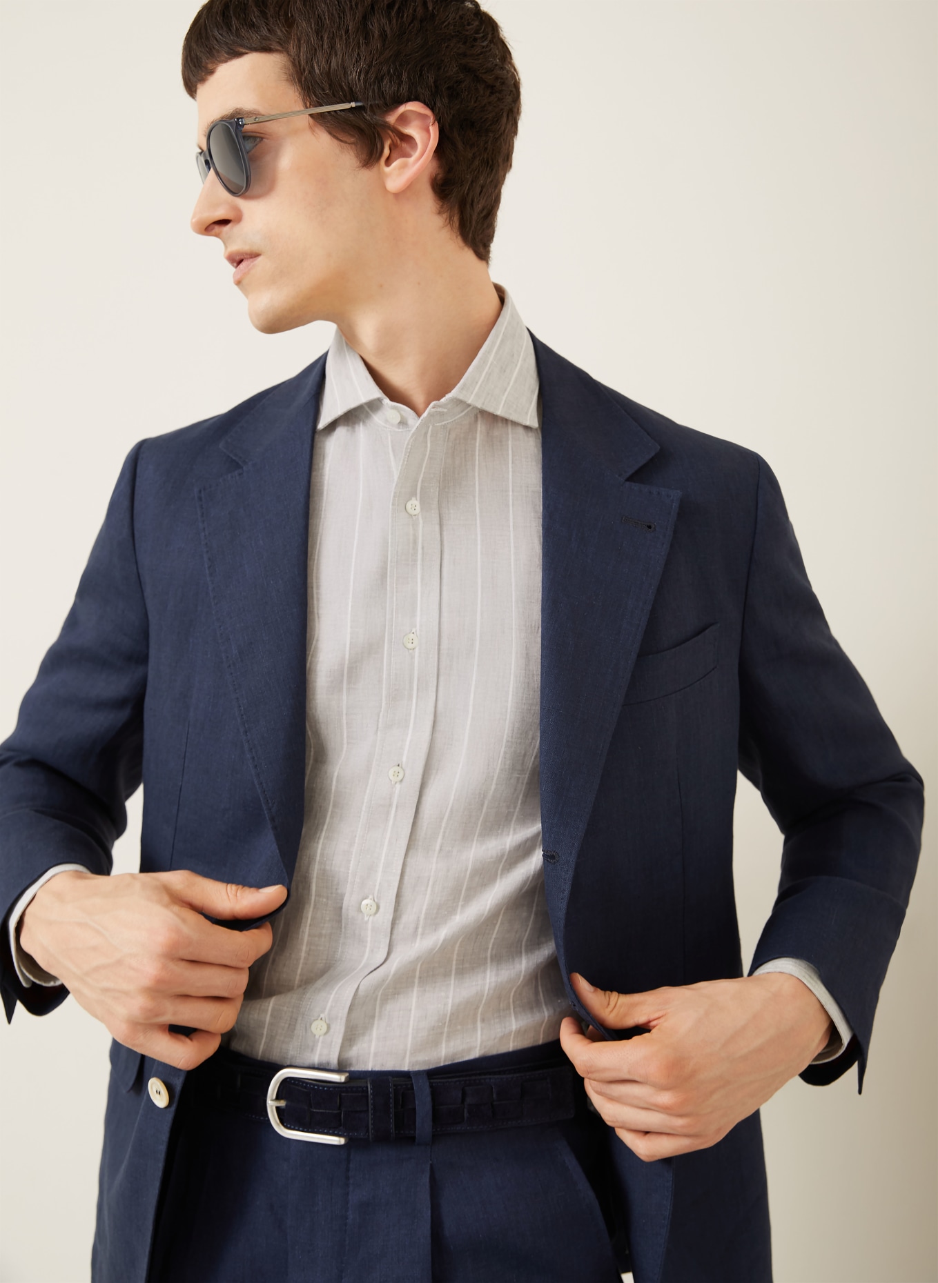 BRUNELLO CUCINELLI Anzugsakko Extra Slim Fit aus Leinen: C009 Navy