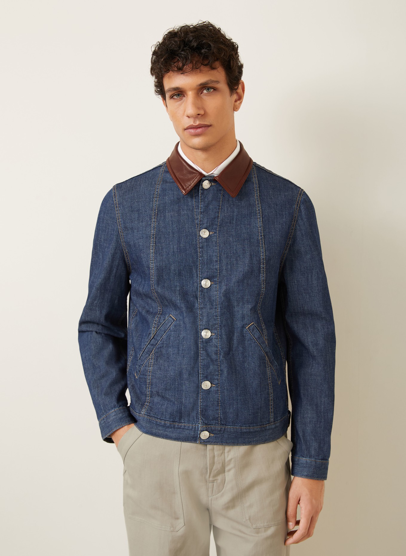 BRUNELLO CUCINELLI denim jacket: COH51 DENIM SCURO+BRUCIATO