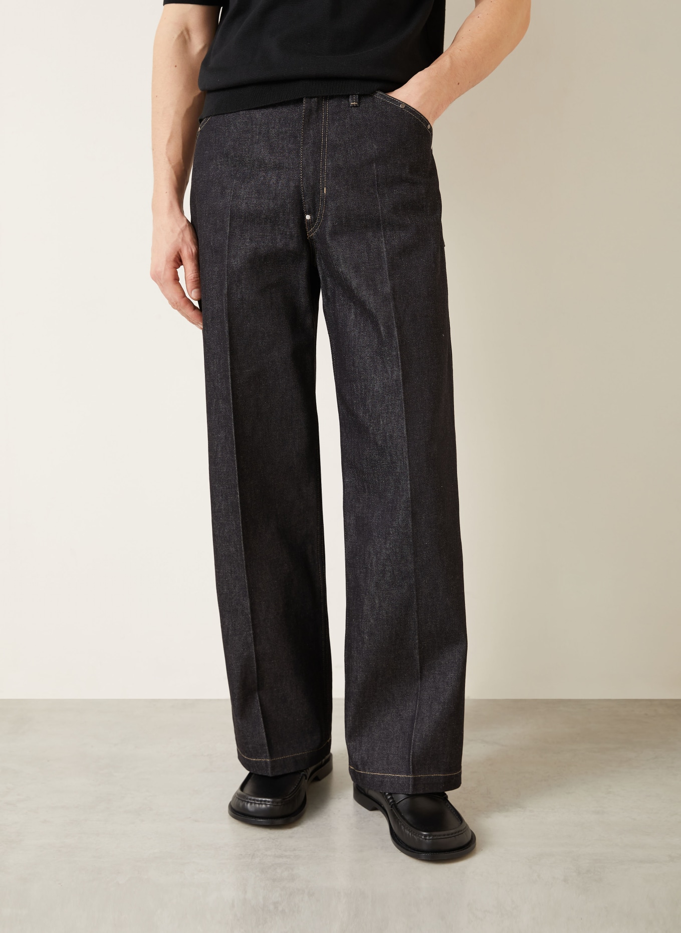 LEMAIRE Regular fit jeans with rivets: BK965 SLATE