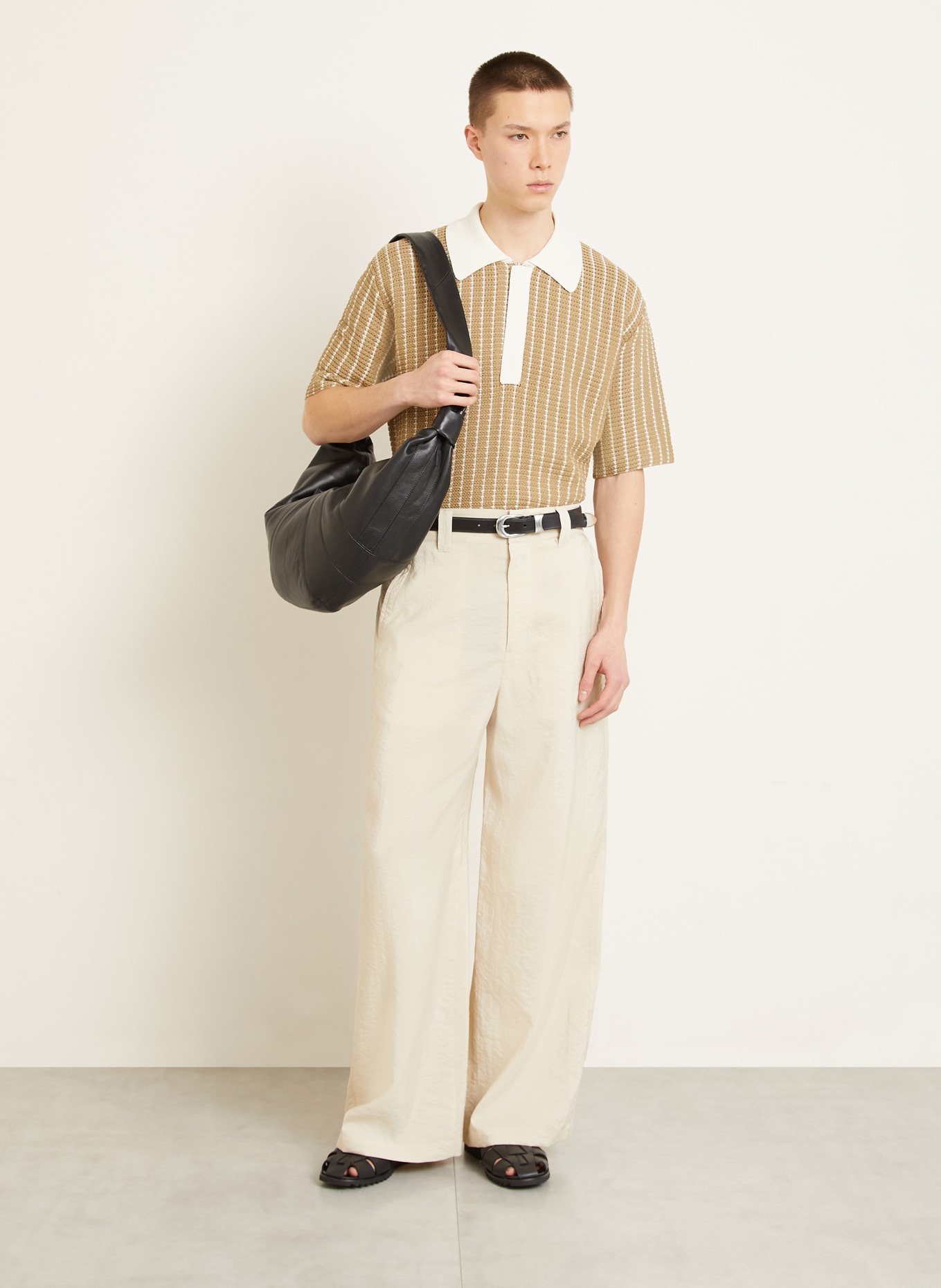 LEMAIRE Silk pants, regular fit: BG235 OAT MILK