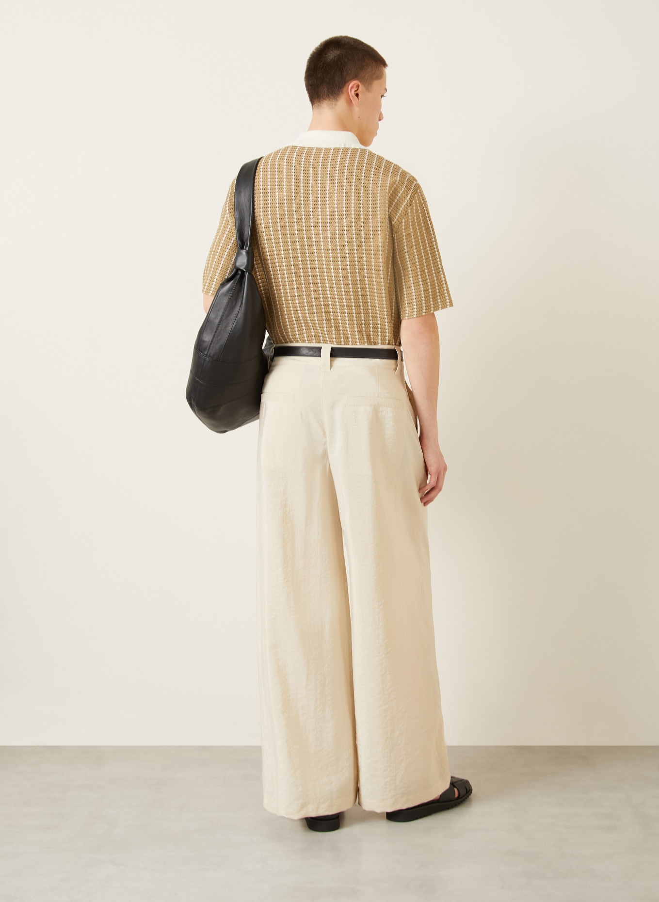 LEMAIRE Silk pants, regular fit: BG235 OAT MILK