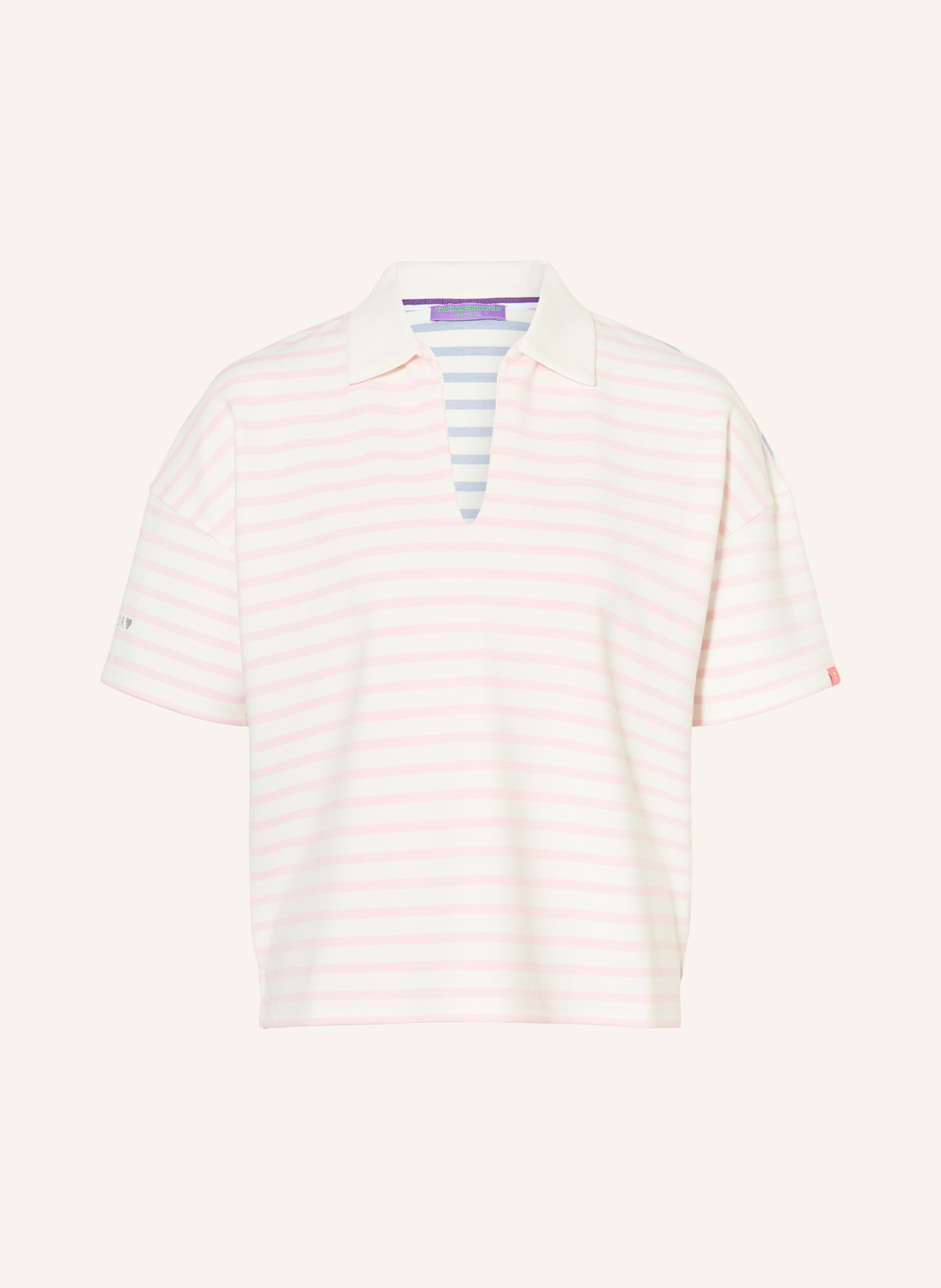 FRIEDA & FREDDIES Koszulka polo z dżerseju: BIAŁY / RÓŻOWY
