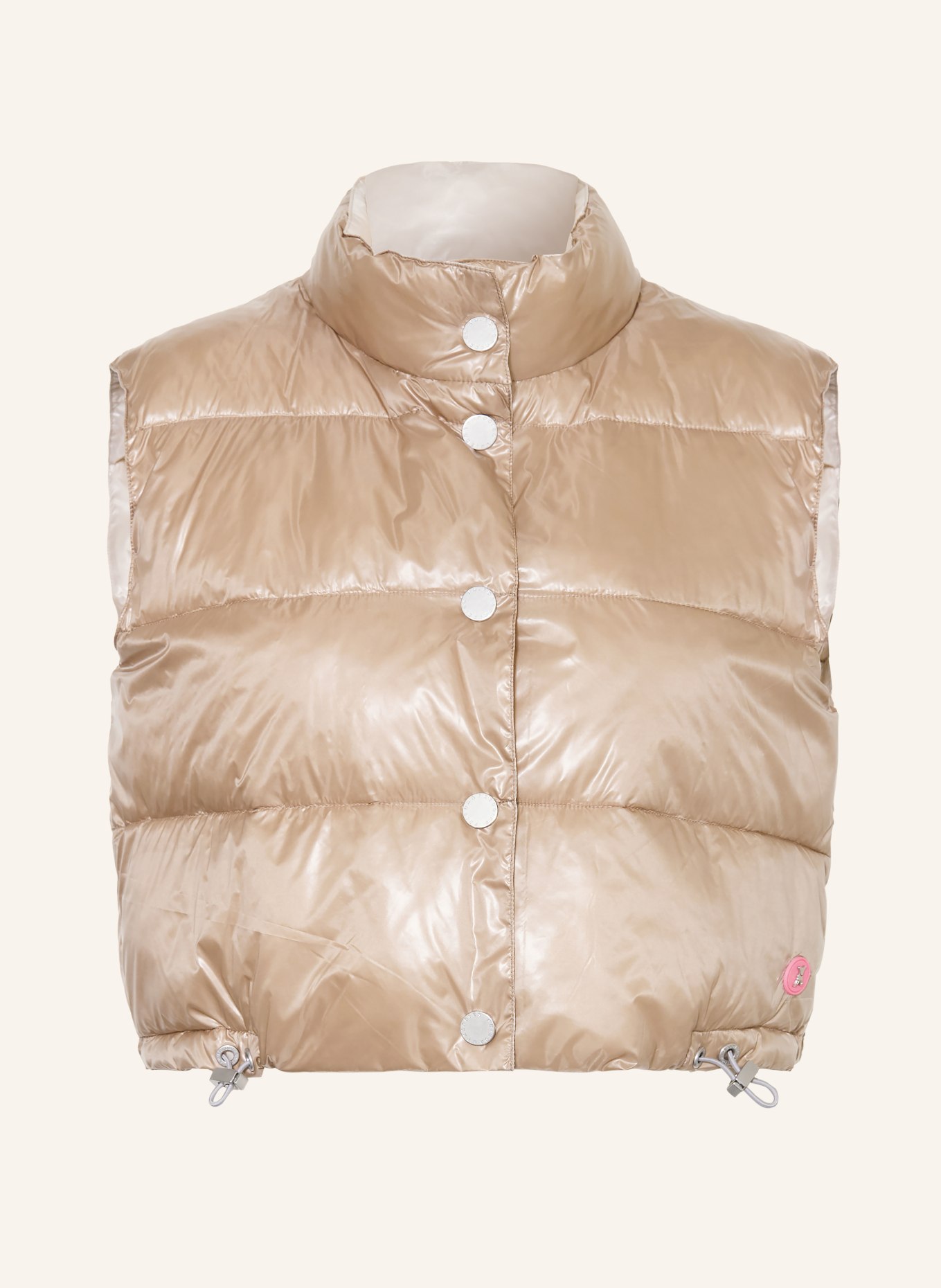 FRIEDA & FREDDIES MADDY reversible cropped quilted vest: BEIGE