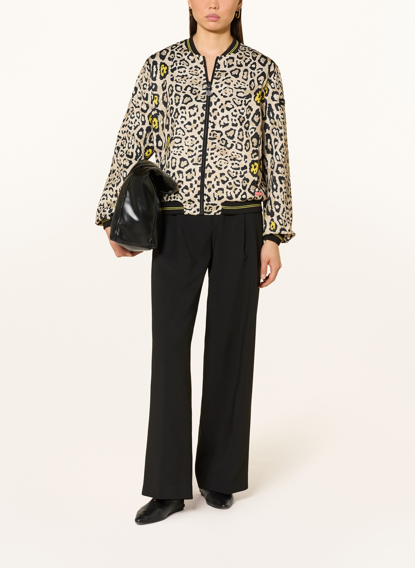 FRIEDA & FREDDIES SUZY reversible satin jacket: LIGHT BROWN / BEIGE / BLACK