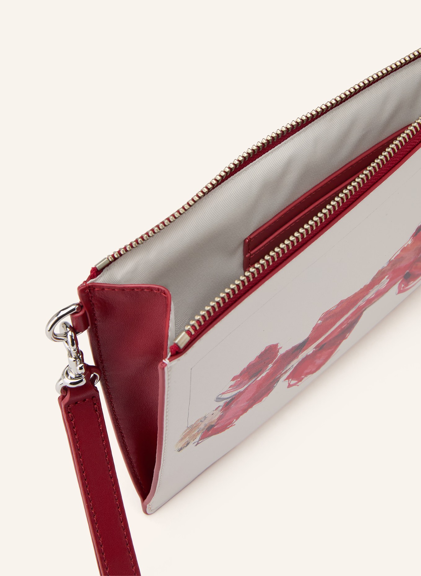 MARC JACOBS Pouch THE RUNWAY ILLUSTRATION WRISTLET: ROT / SILBER / WEISS