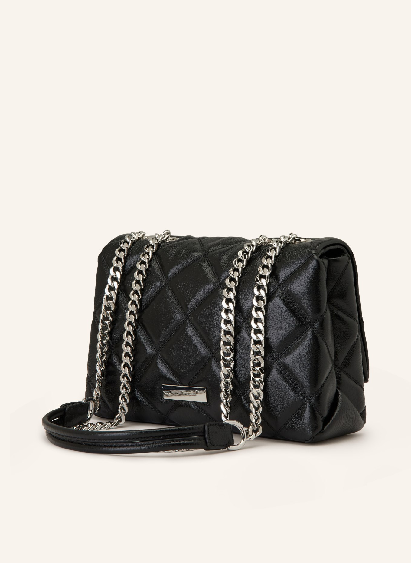 MARC JACOBS Torba na ramię THE SLIM DUAL CHAIN QUILTED: CZARNY / SREBRNY