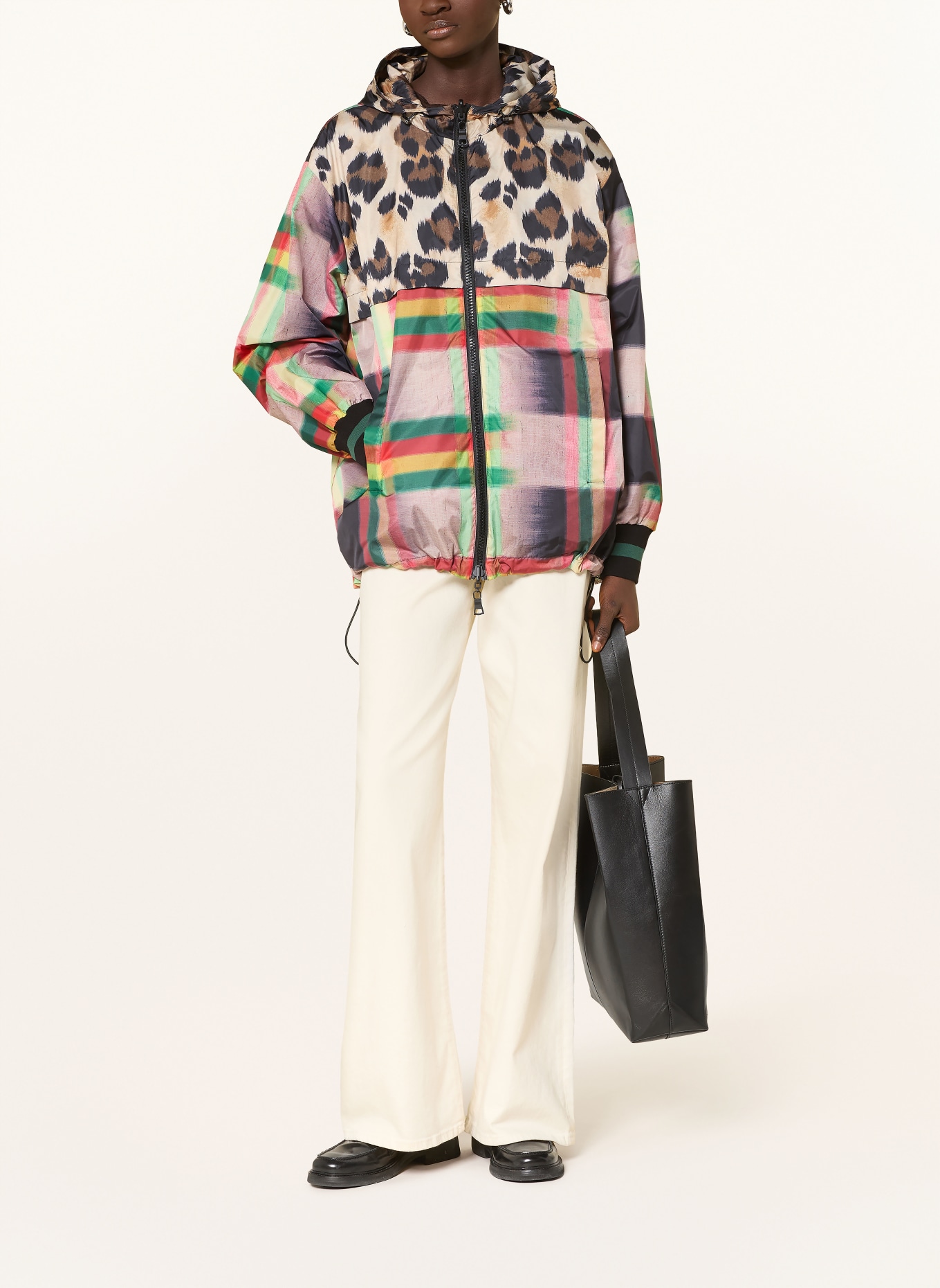 No.1 Como LUI reversible jacket: BEIGE / DARK BROWN / BLACK