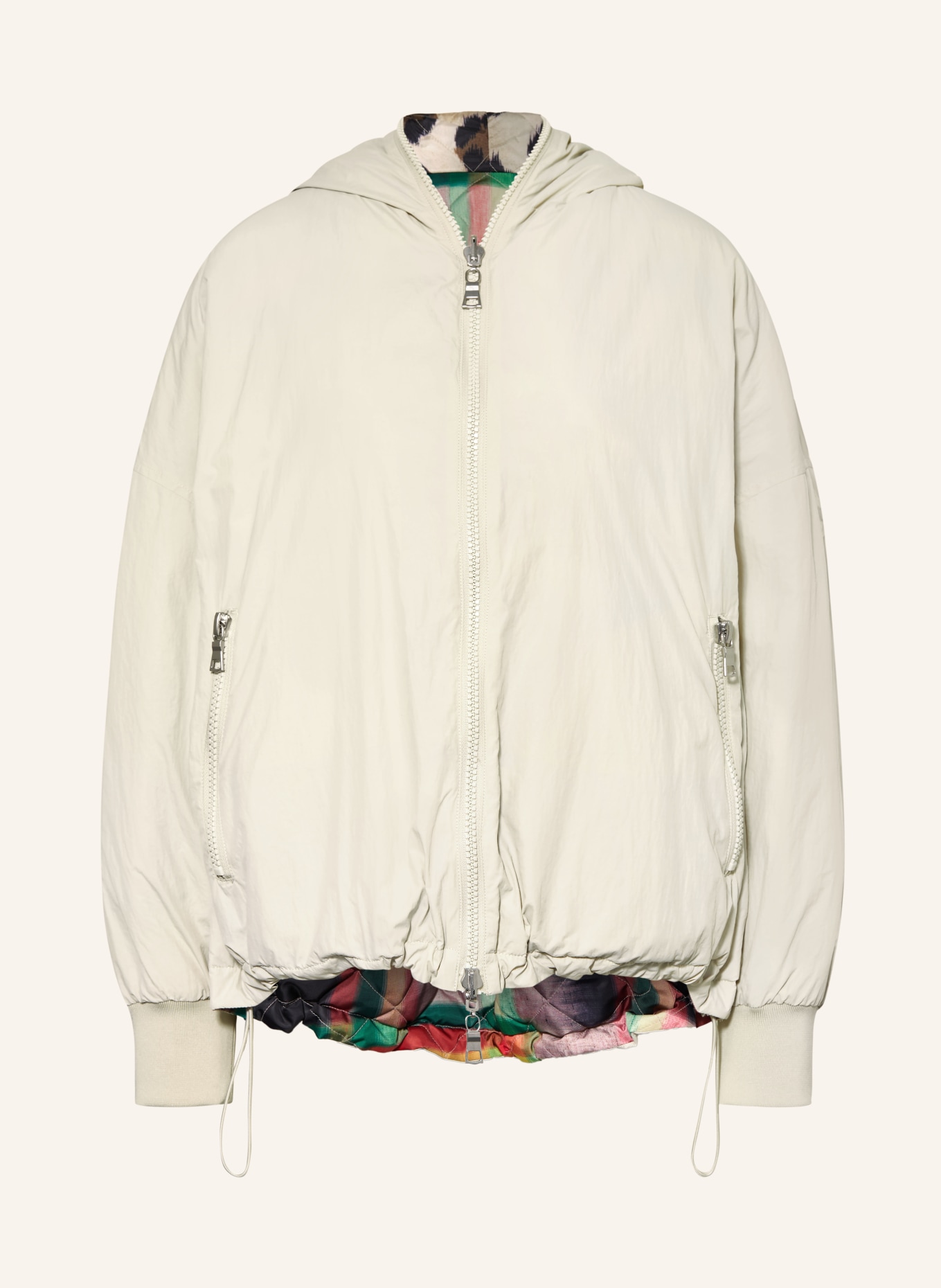 No.1 Como Oboustranná prošívaná bunda CHIO: BÉŽOVÁ / ČERVENÁ / ZELENÁ