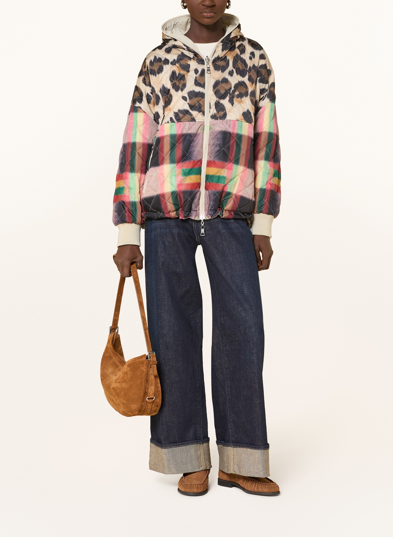 No.1 Como Oboustranná prošívaná bunda CHIO: BÉŽOVÁ / ČERVENÁ / ZELENÁ