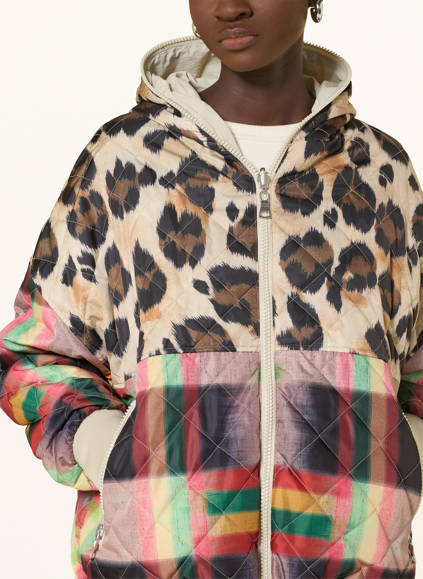 No.1 Como Oboustranná prošívaná bunda CHIO: BÉŽOVÁ / ČERVENÁ / ZELENÁ