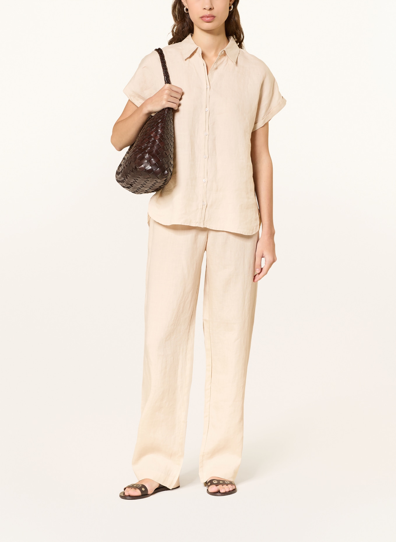 (THE MERCER) N.Y. Marlenehose aus Leinen: BEIGE