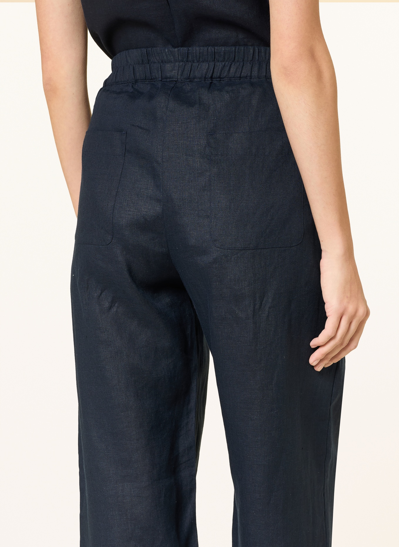 (THE MERCER) N.Y. Linen wide-leg pants: DARK BLUE