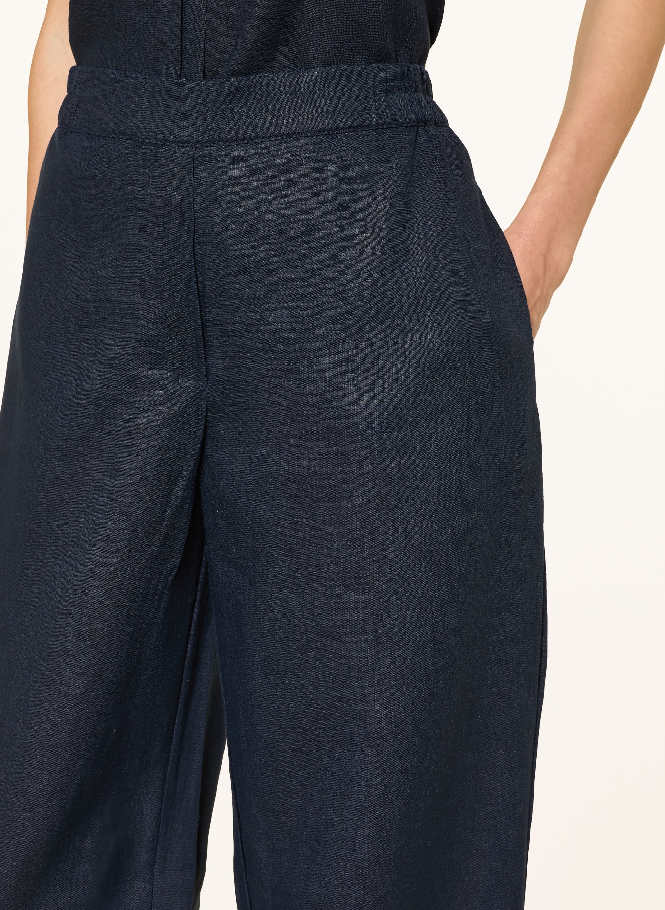 (THE MERCER) N.Y. Linen wide-leg pants: DARK BLUE