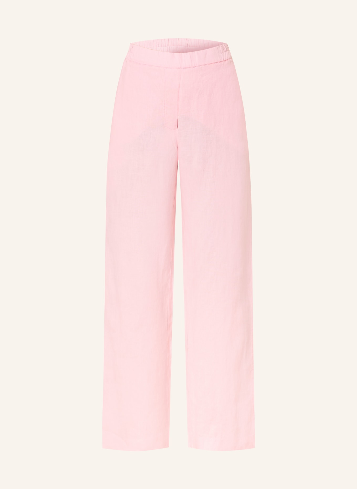 (THE MERCER) N.Y. Linen wide-leg pants: PINK