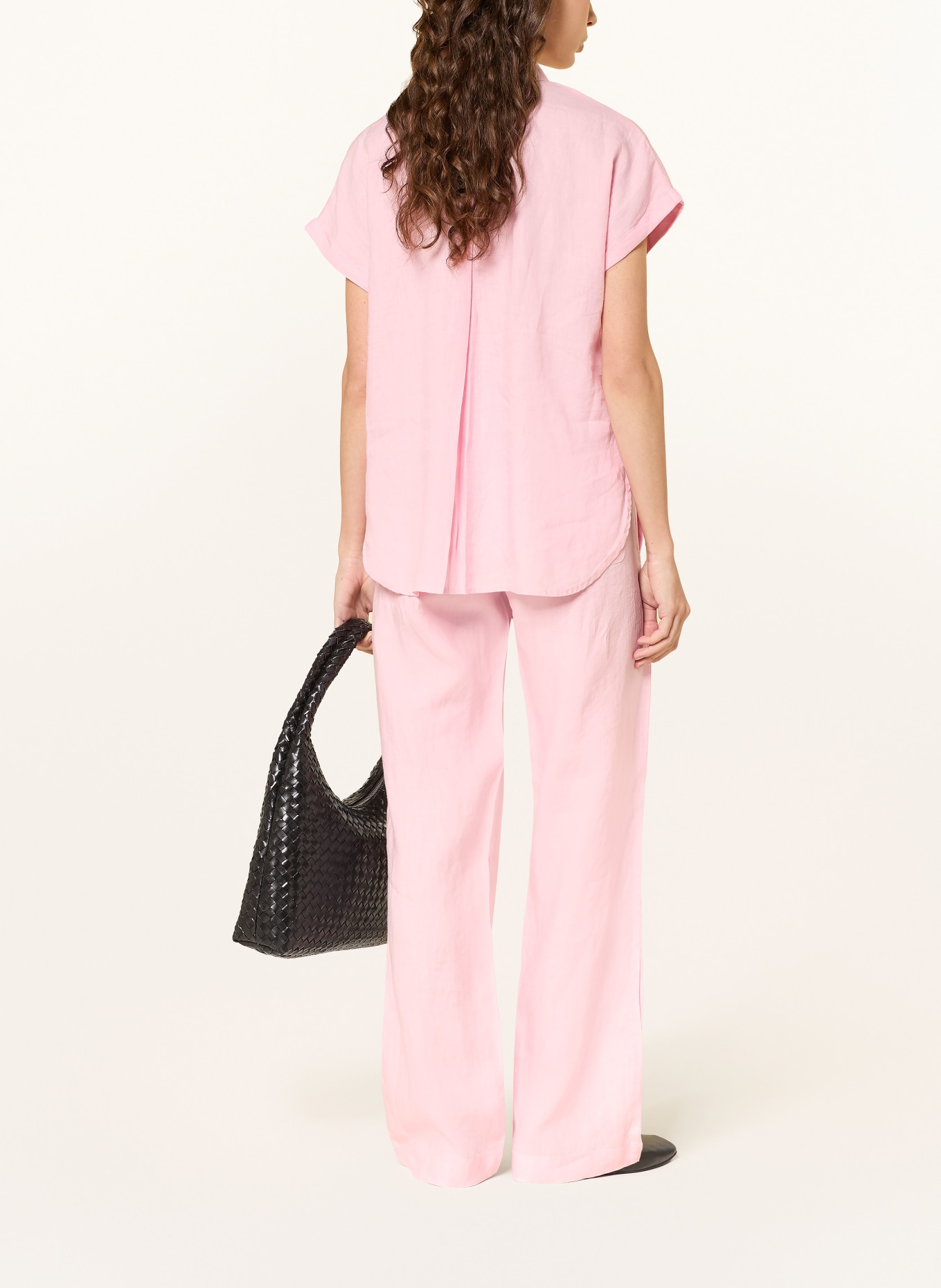 (THE MERCER) N.Y. Linen wide-leg pants: PINK