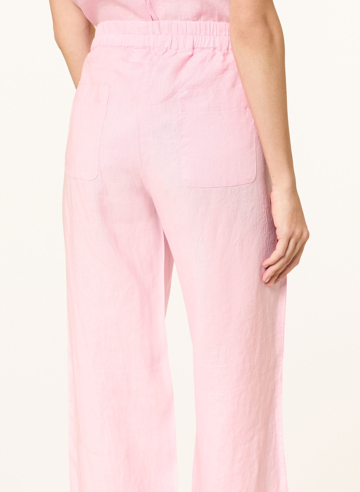 (THE MERCER) N.Y. Linen wide-leg pants: PINK