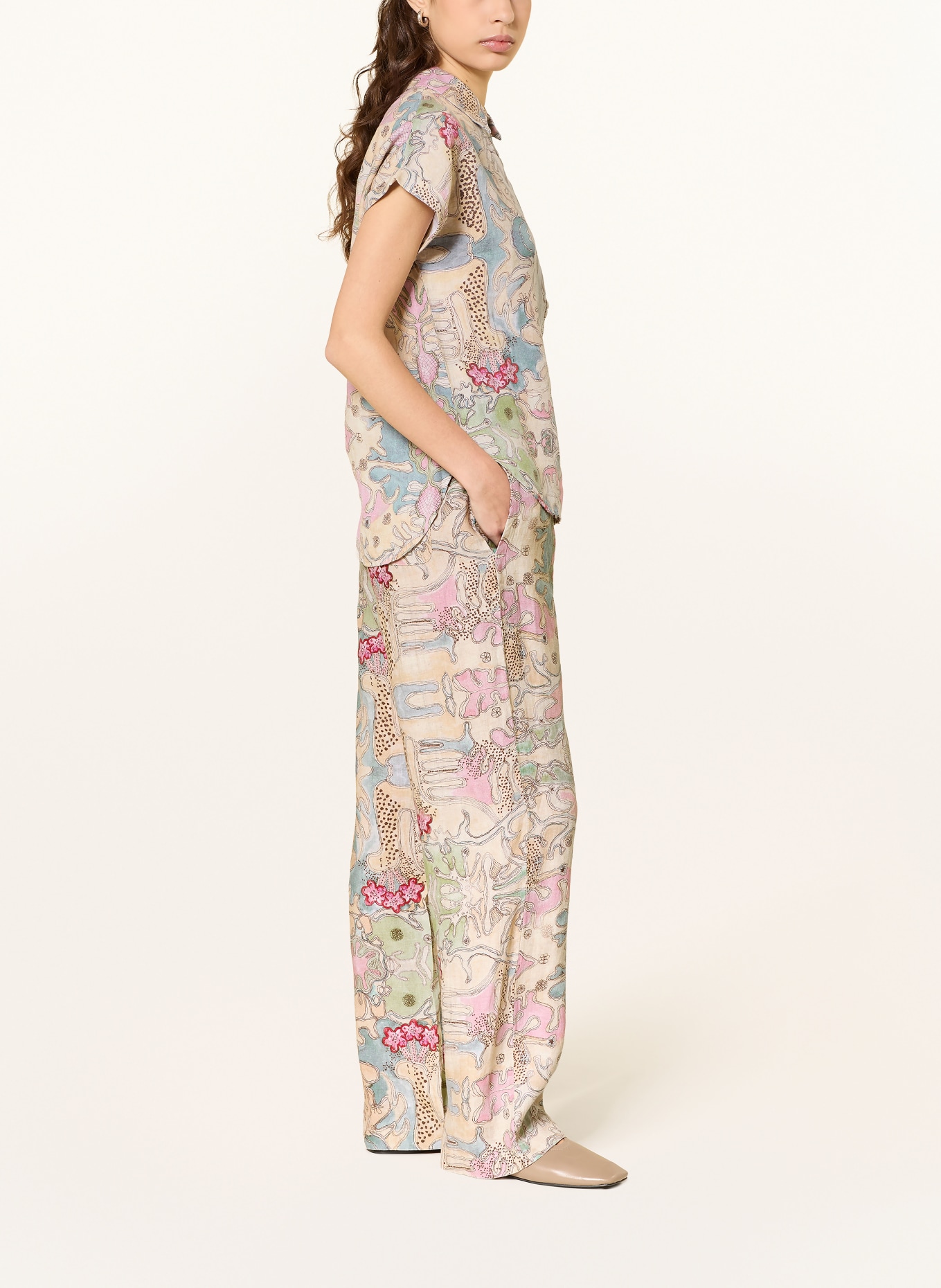 (THE MERCER) N.Y. linen pants: BEIGE / PINK / GREEN