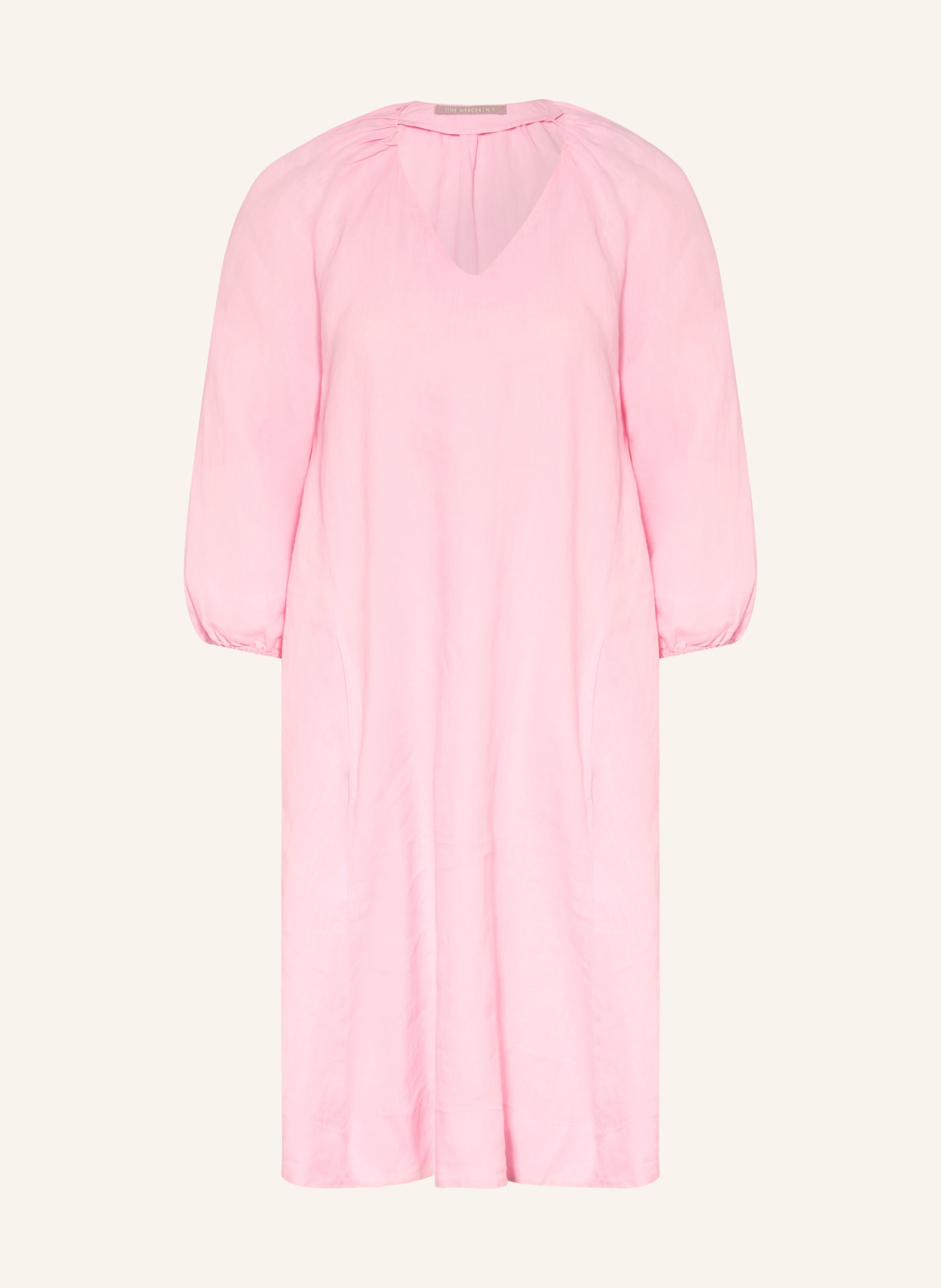 (THE MERCER) N.Y. Leinenkleid mit 3/4-Arm: ROSA