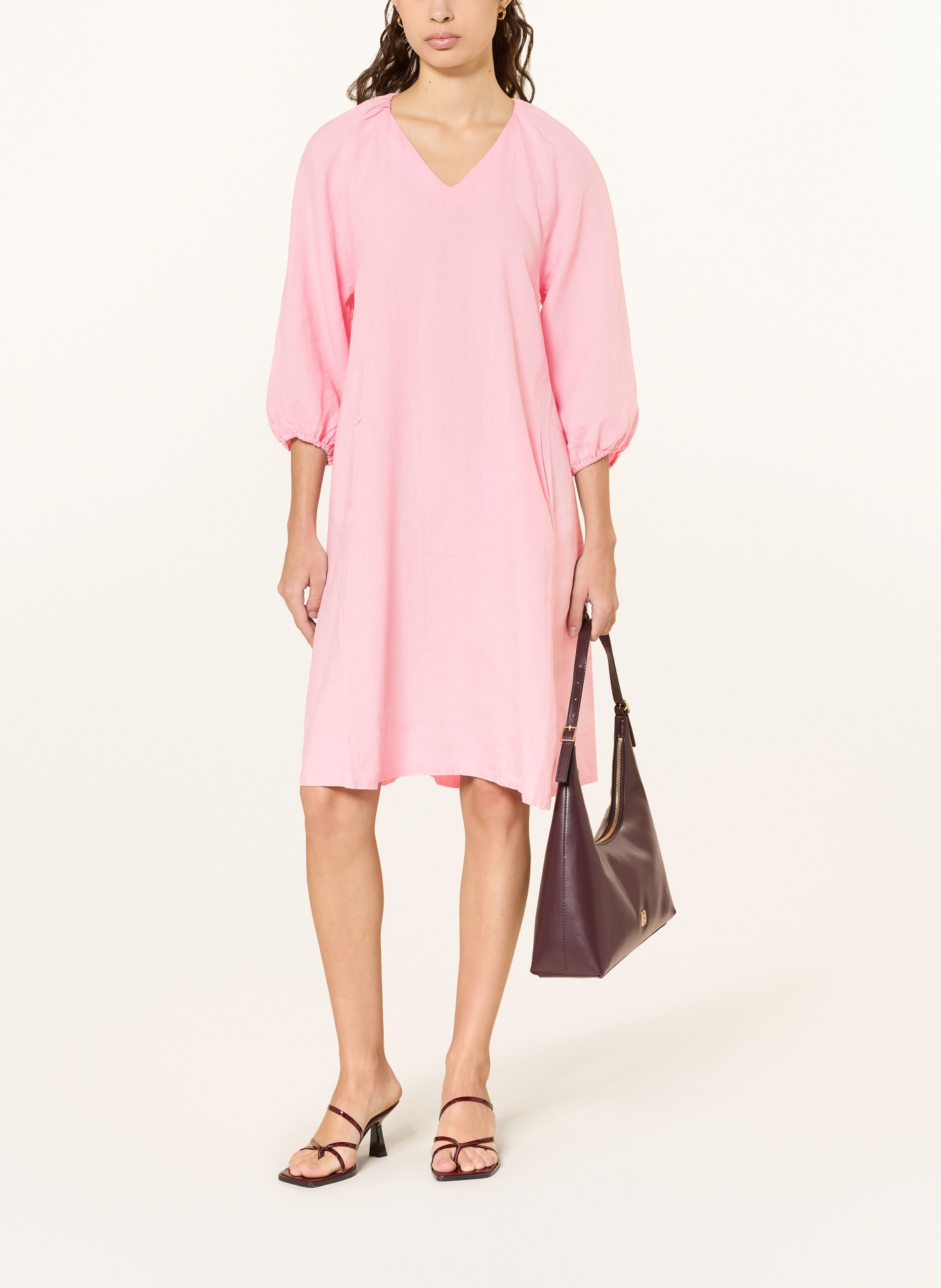 (THE MERCER) N.Y. Leinenkleid mit 3/4-Arm: ROSA