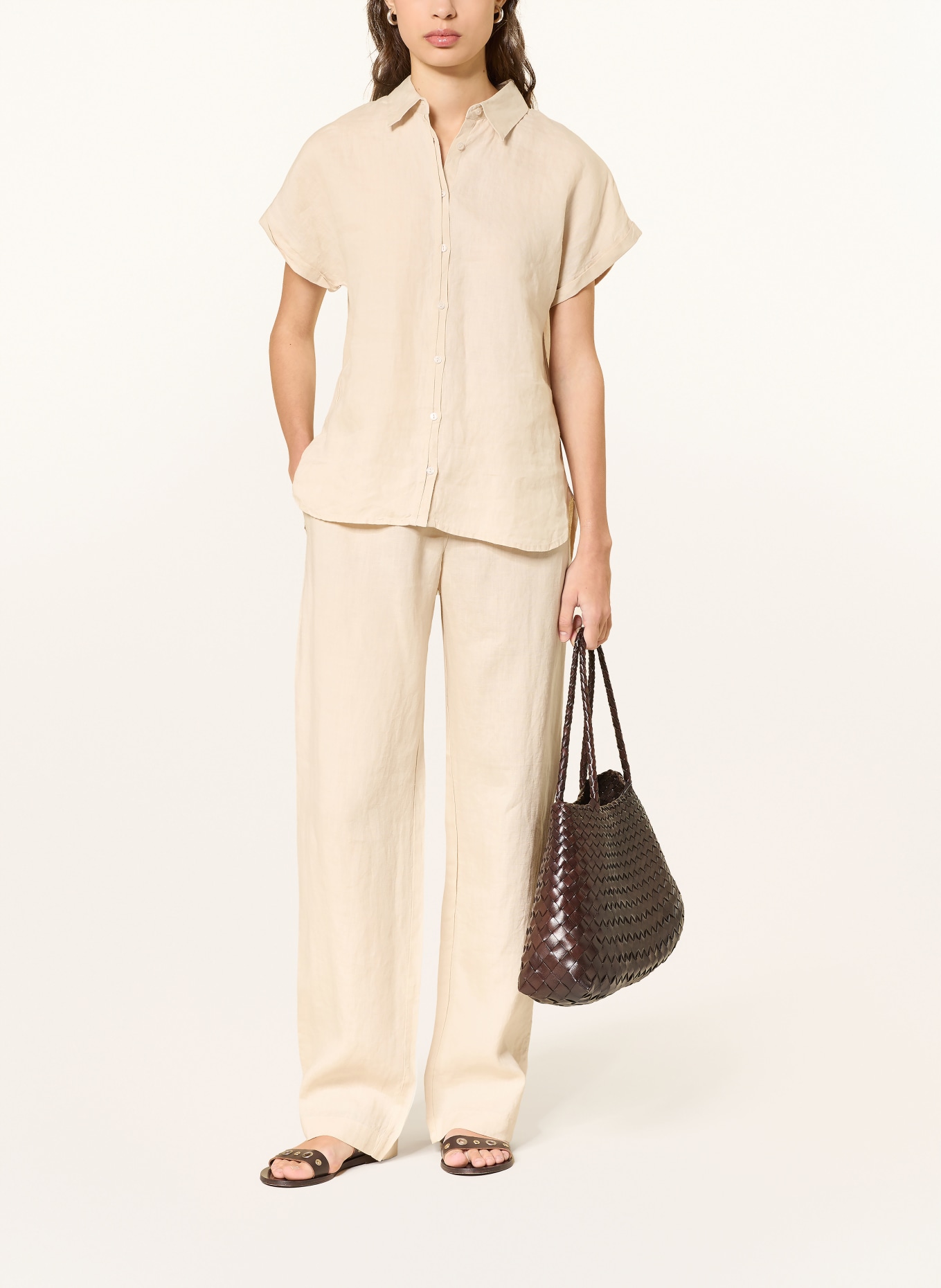 (THE MERCER) N.Y. Linen shirt blouse: BEIGE