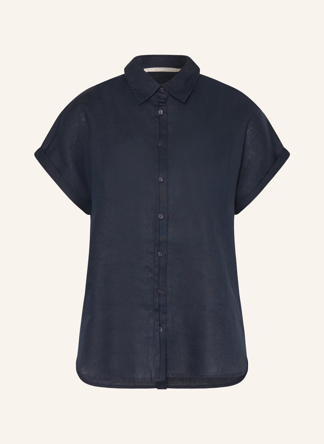 (THE MERCER) N.Y. Hemdbluse aus Leinen: DUNKELBLAU