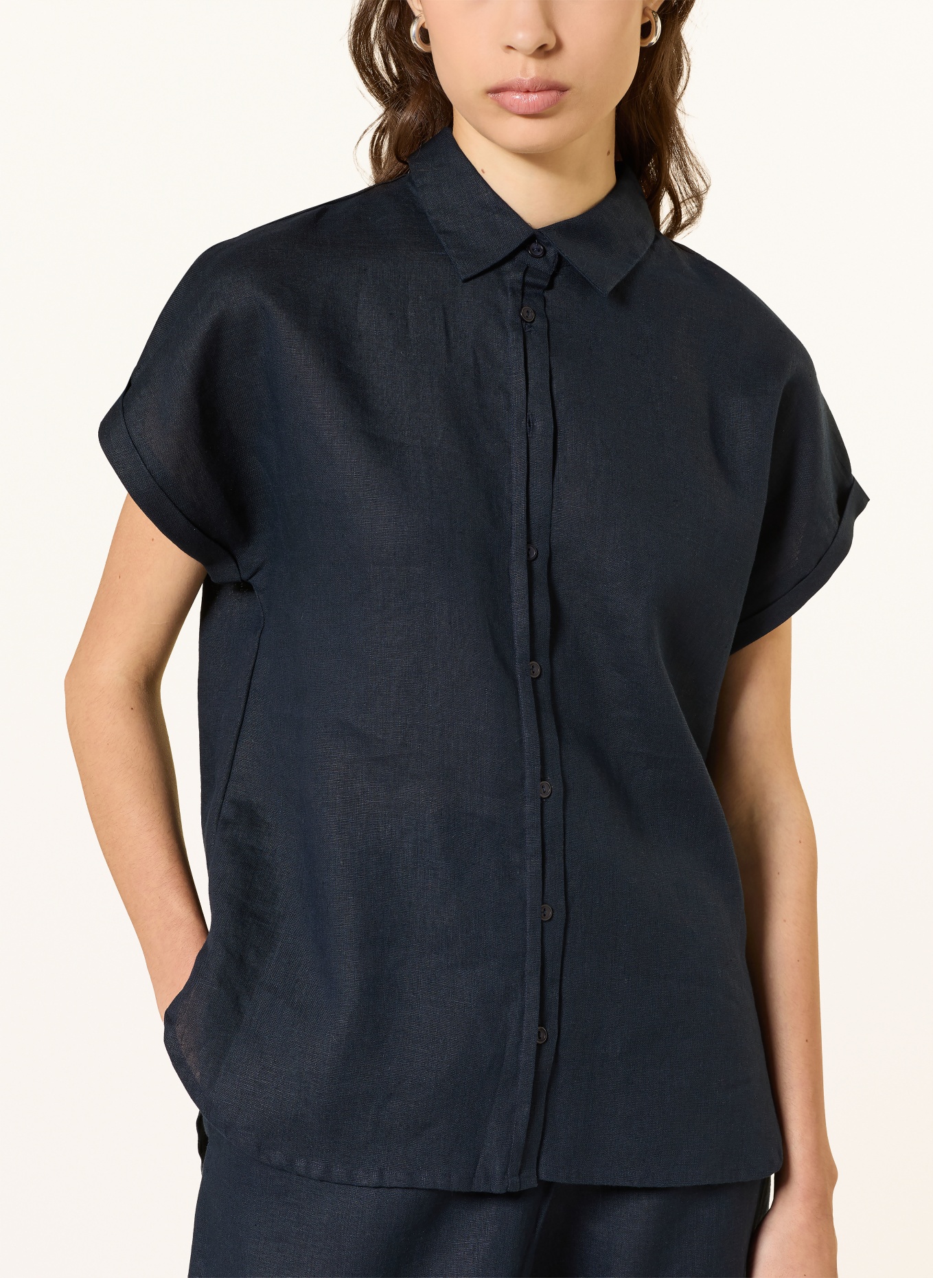 (THE MERCER) N.Y. Hemdbluse aus Leinen: DUNKELBLAU