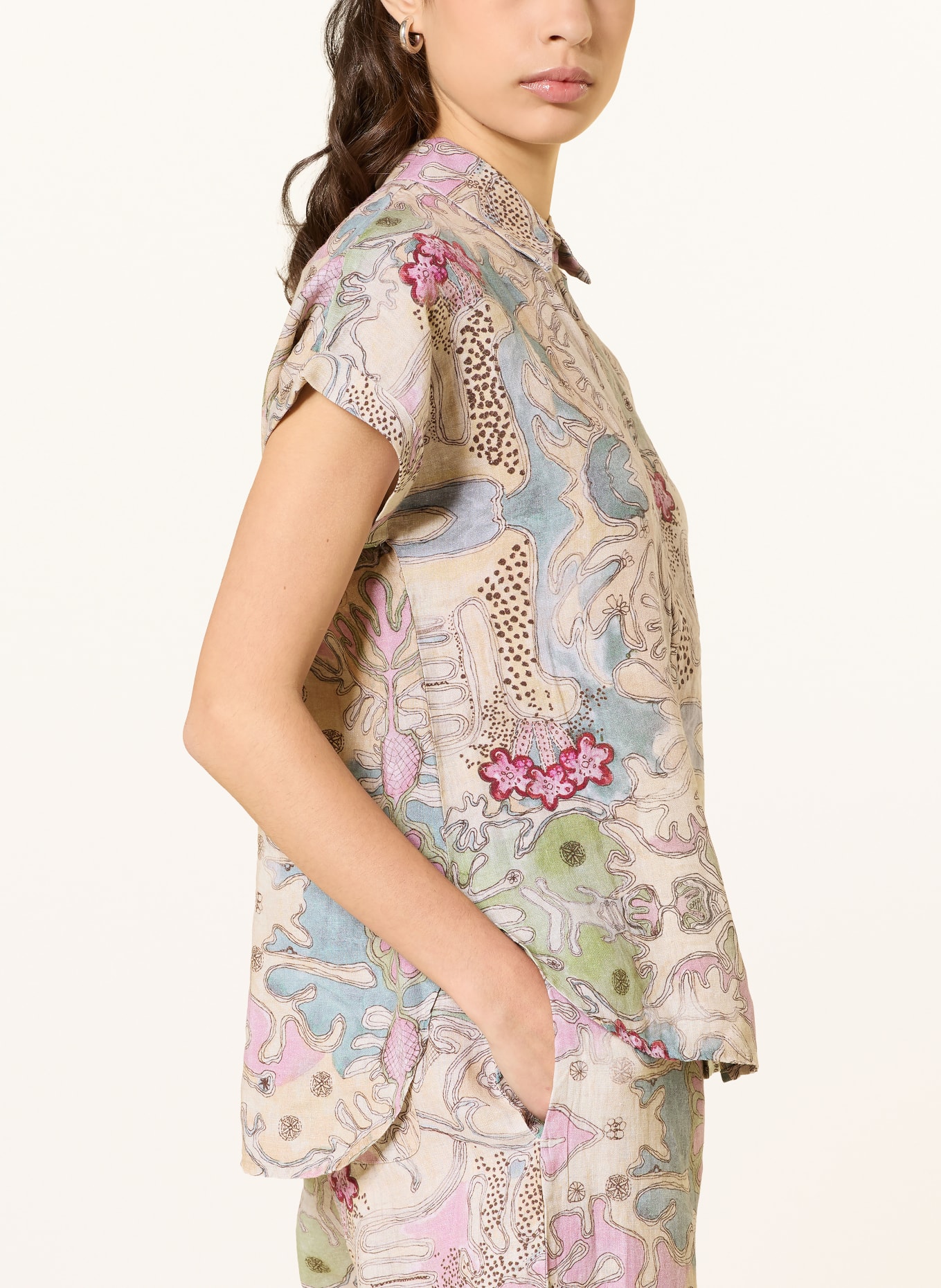 (THE MERCER) N.Y. shirt blouse: BEIGE / PINK / GREEN