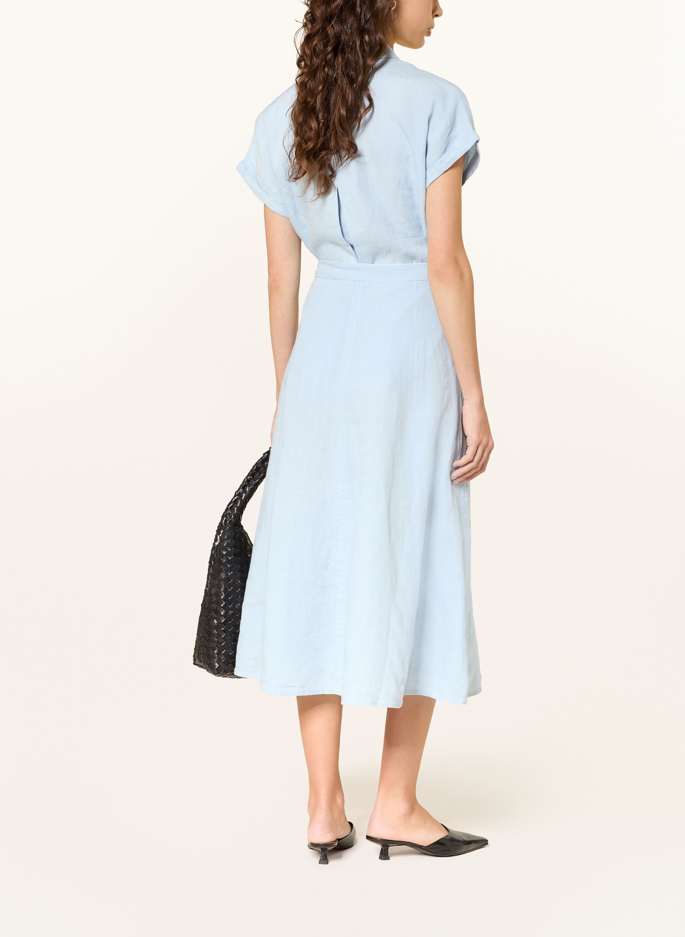(THE MERCER) N.Y. linen skirt: LIGHT BLUE