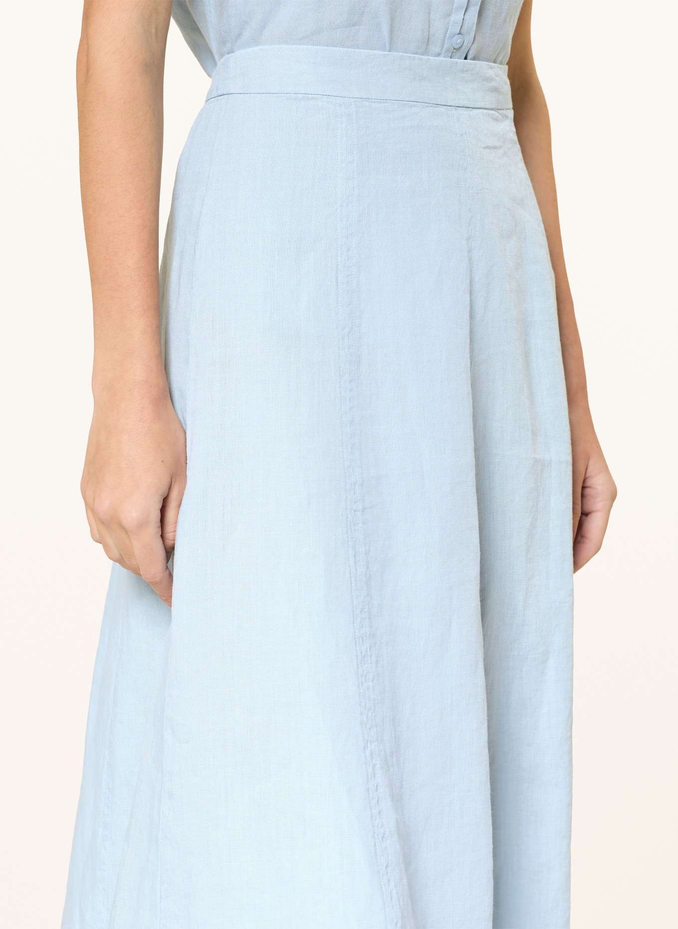 (THE MERCER) N.Y. linen skirt: LIGHT BLUE