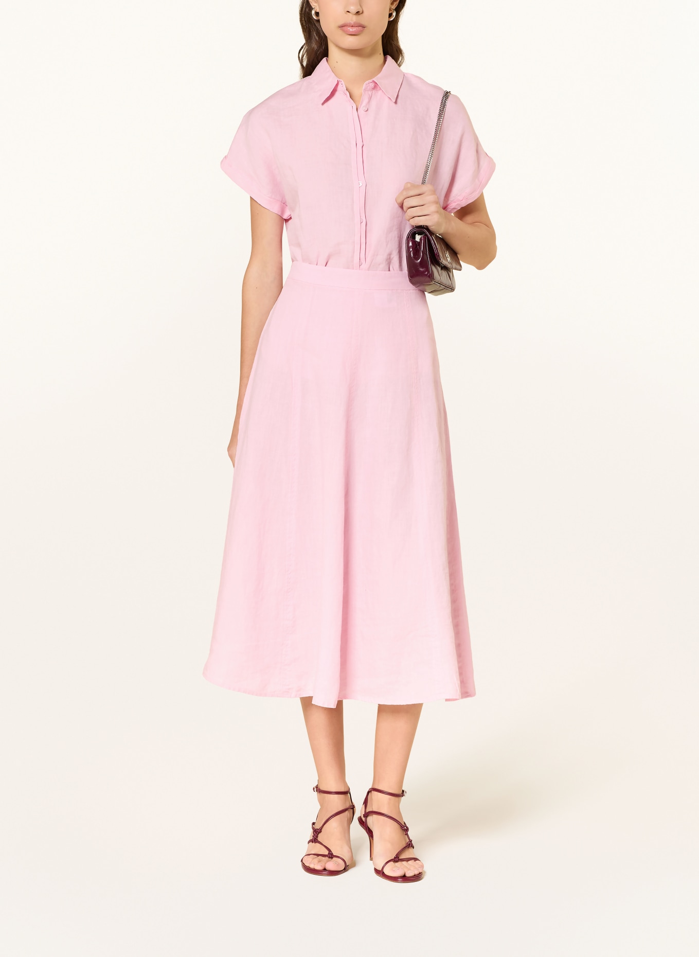 (THE MERCER) N.Y. linen skirt: PINK