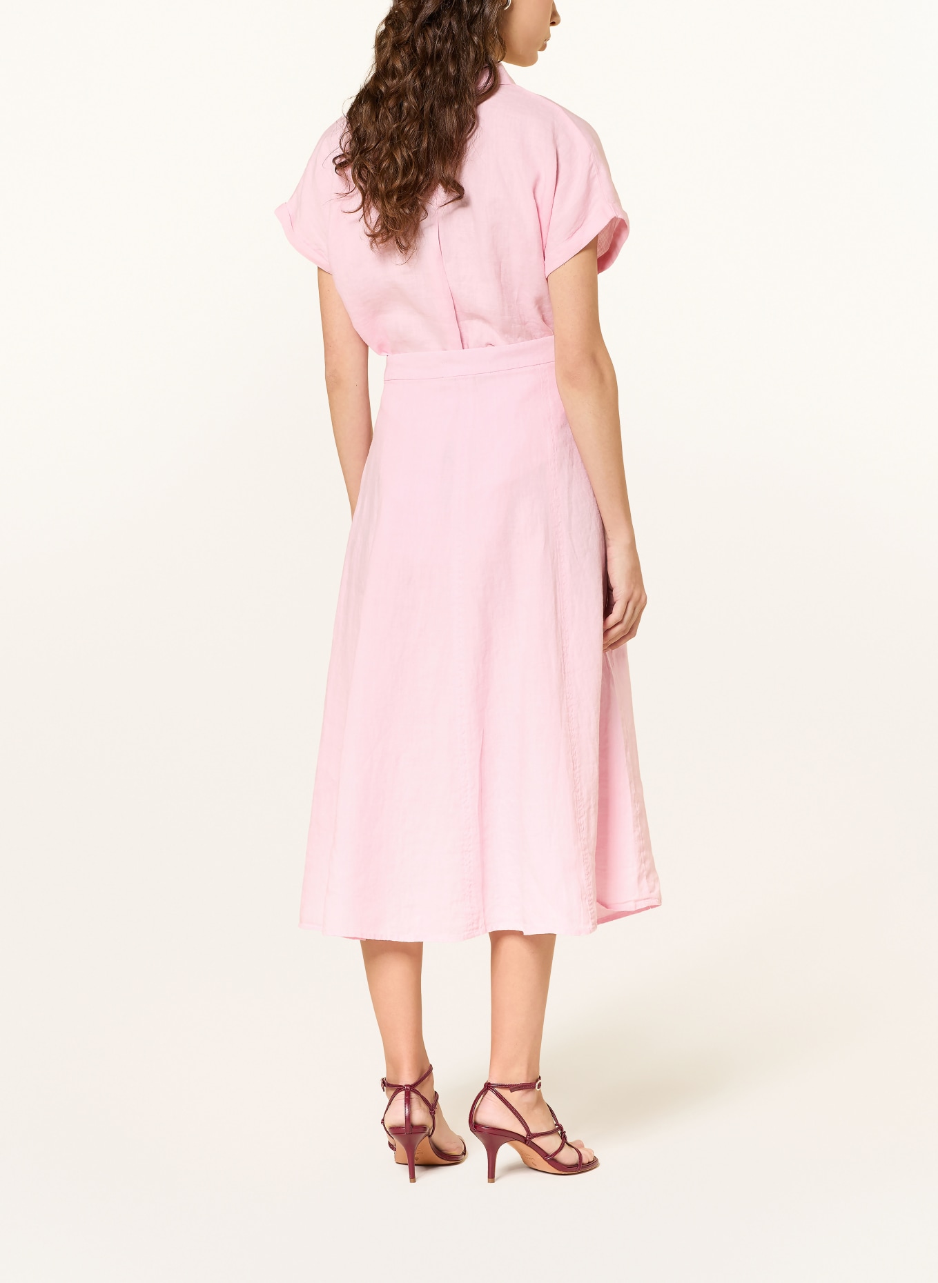 (THE MERCER) N.Y. linen skirt: PINK