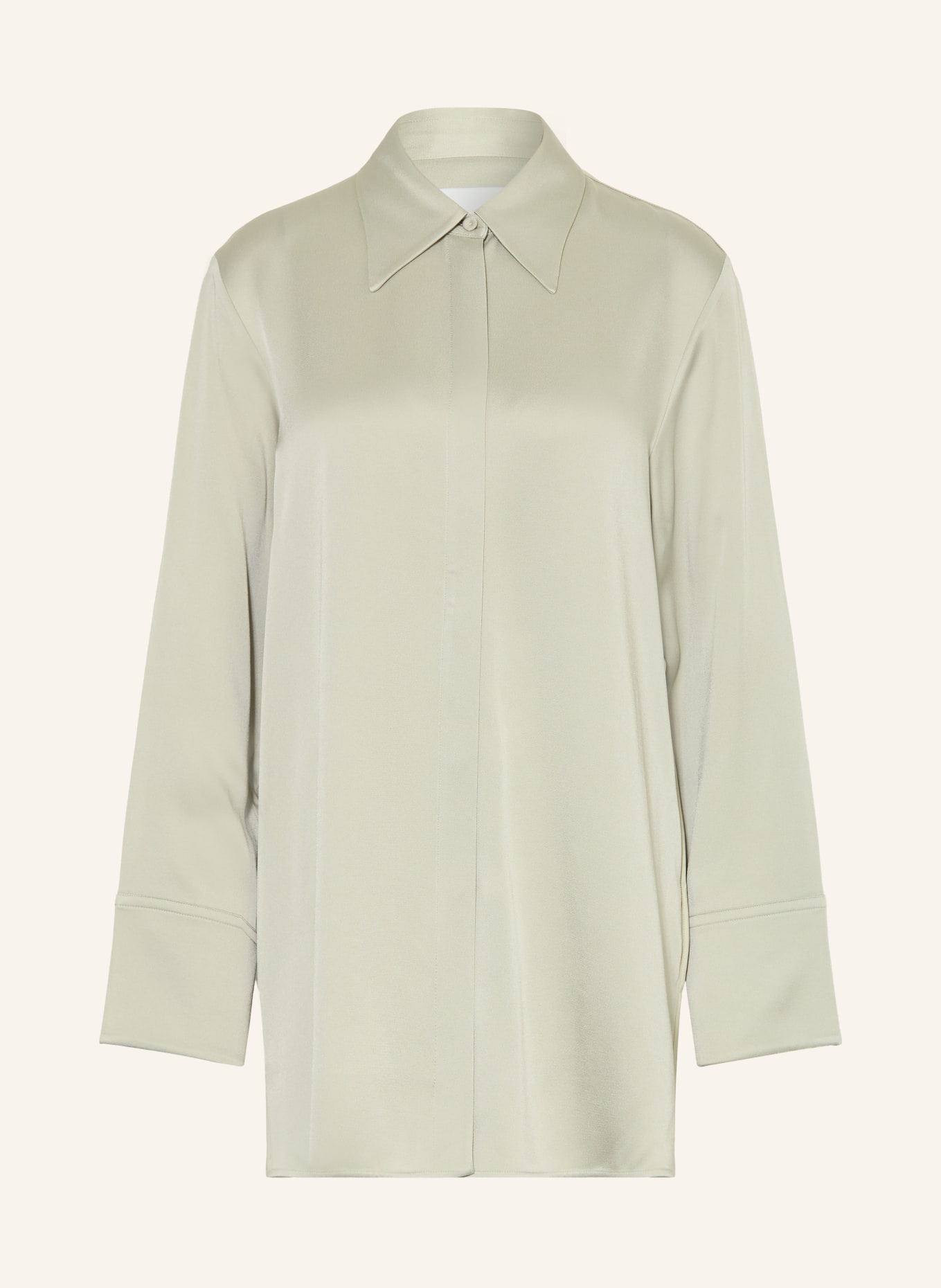 JIL SANDER Hemdbluse aus Satin: HELLGRÜN