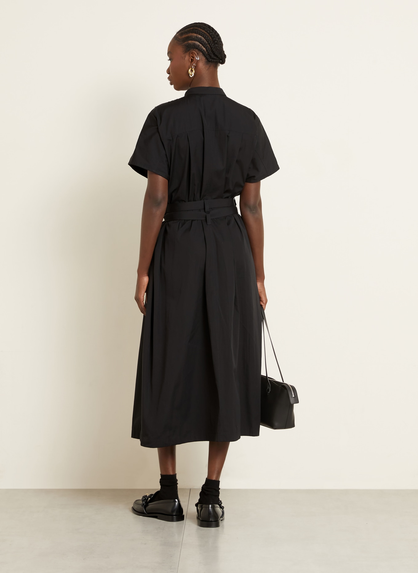 JIL SANDER shirt dress: BLACK