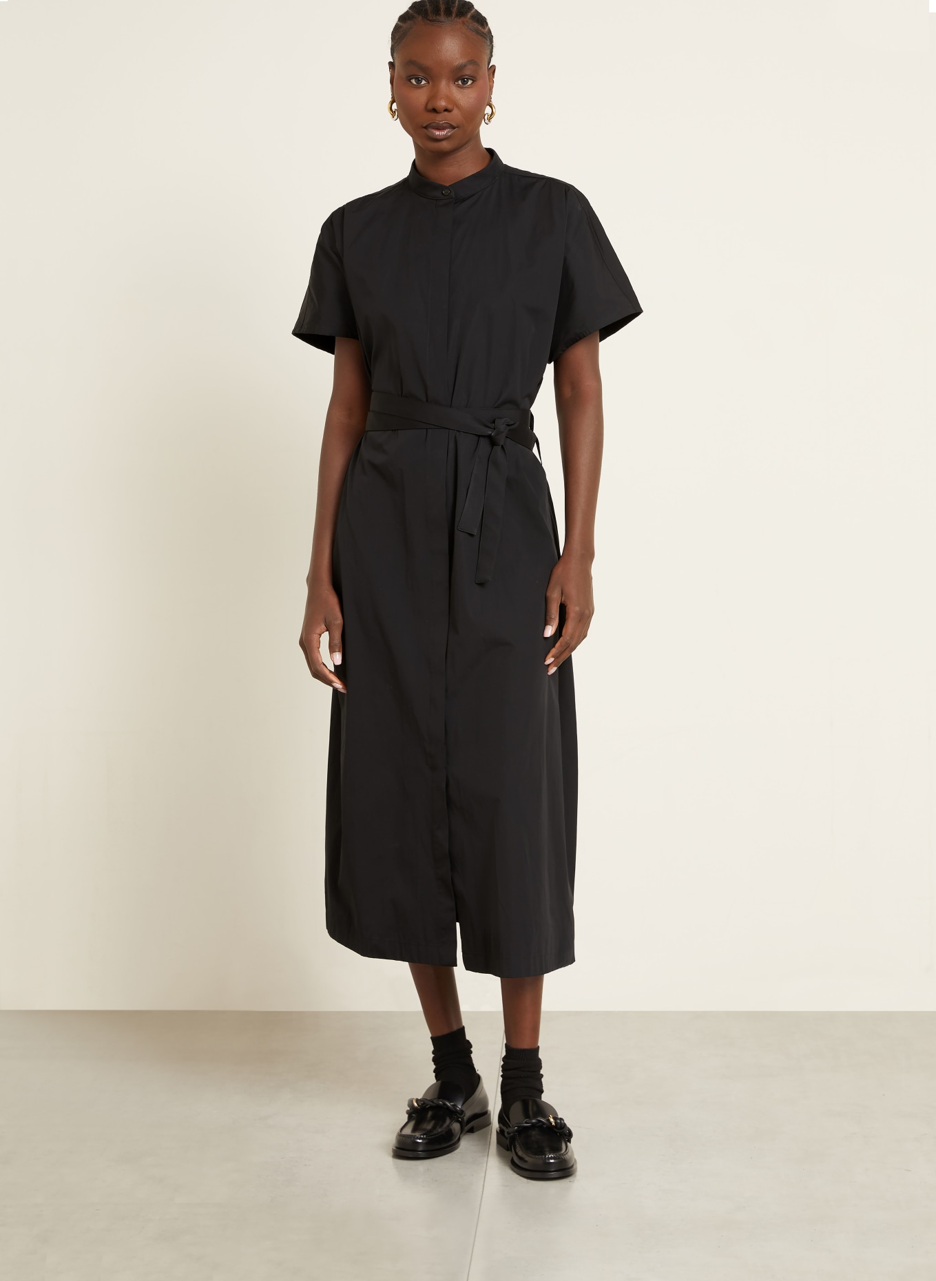 JIL SANDER shirt dress: BLACK
