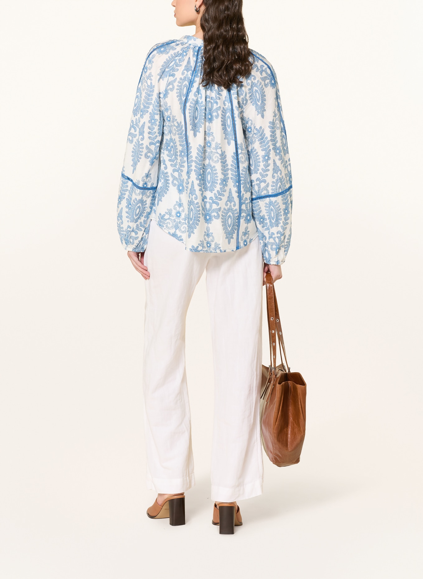 lollys laundry VEROLL blouse: BLUE / WHITE