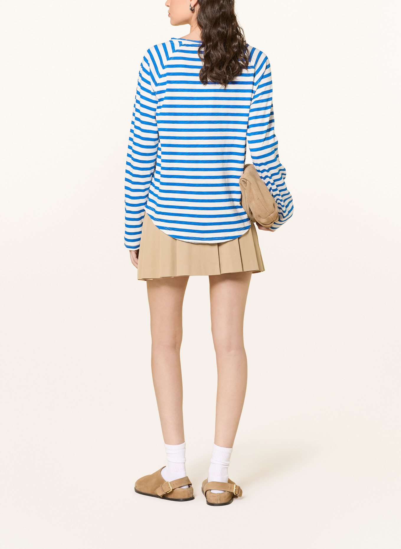 lollys laundry LIVALL long sleeve shirt: BLUE / WHITE