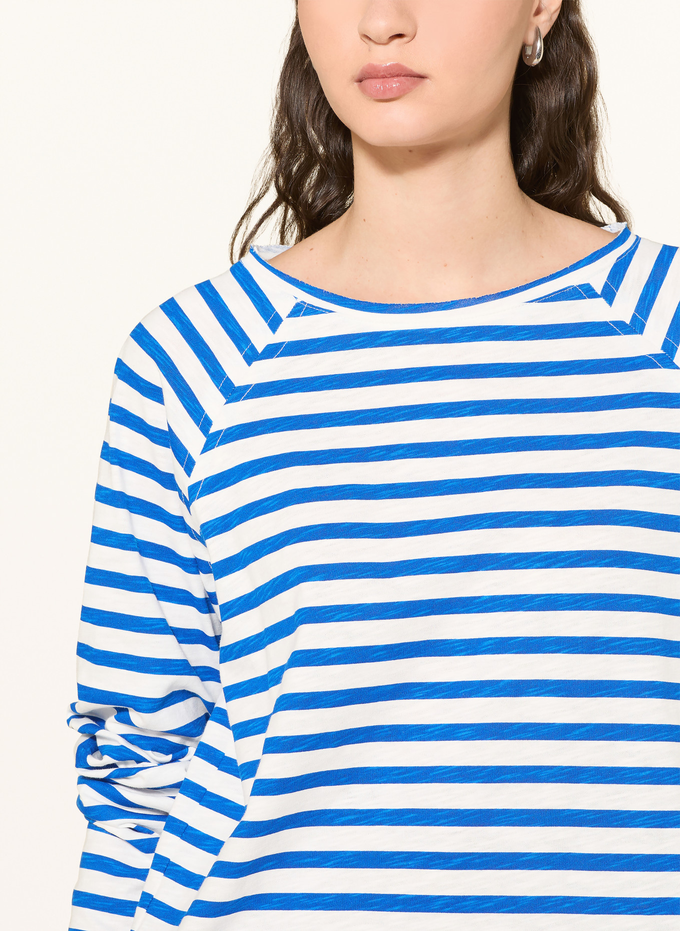 lollys laundry LIVALL long sleeve shirt: BLUE / WHITE