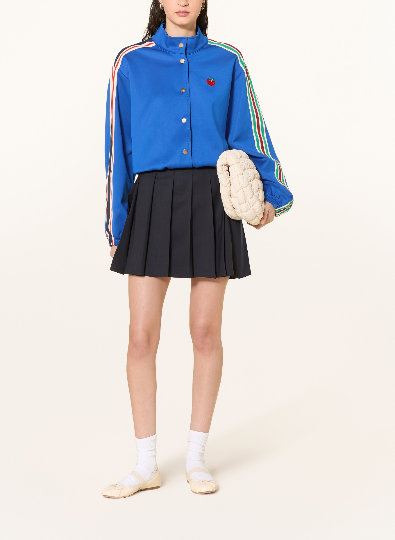 lollys laundry BROOKLYNNLL blouson with braid trim: BLUE / RED / GREEN