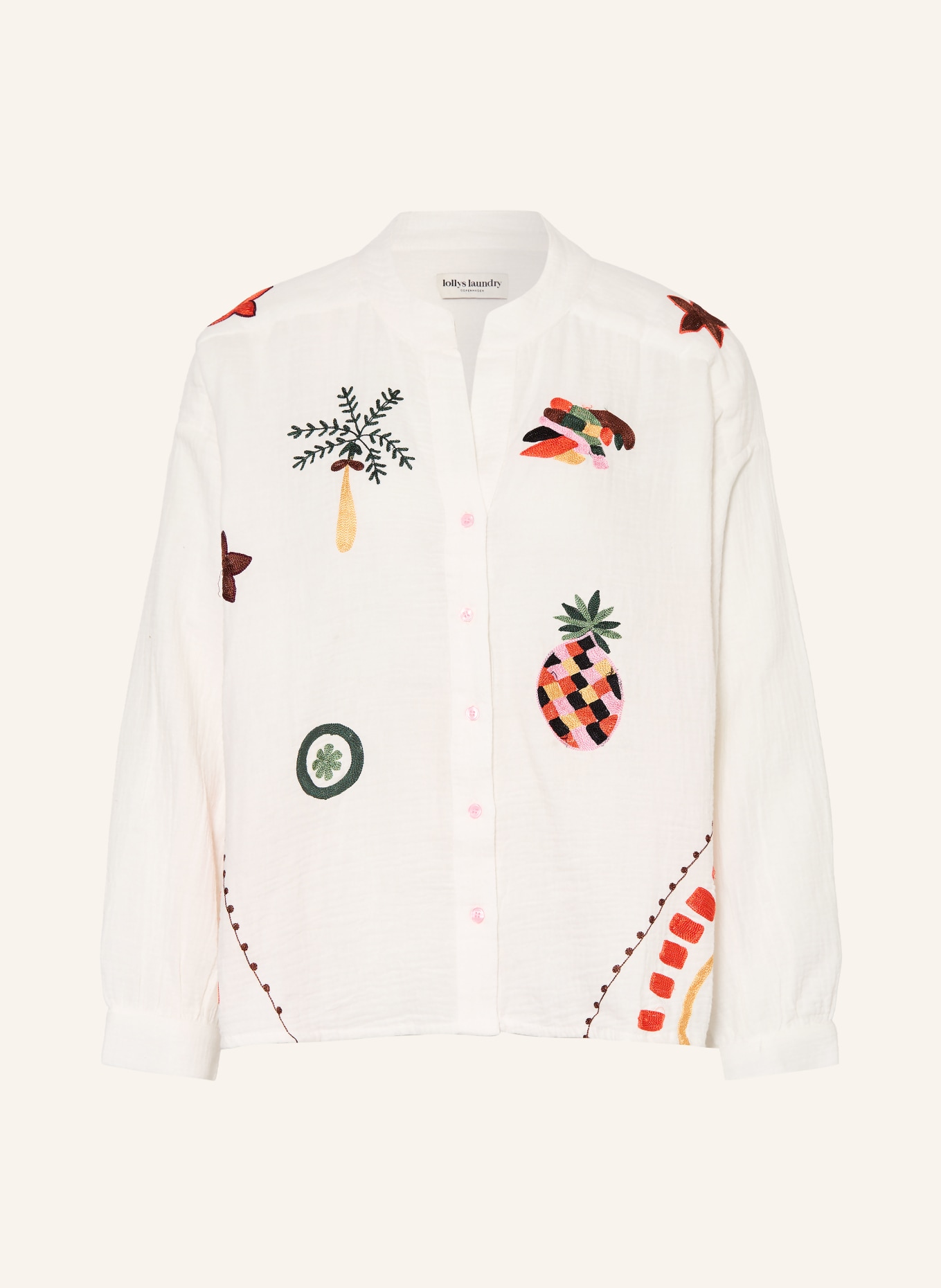 lollys laundry SCOTTIELL blouse: CREAM / PINK / GREEN