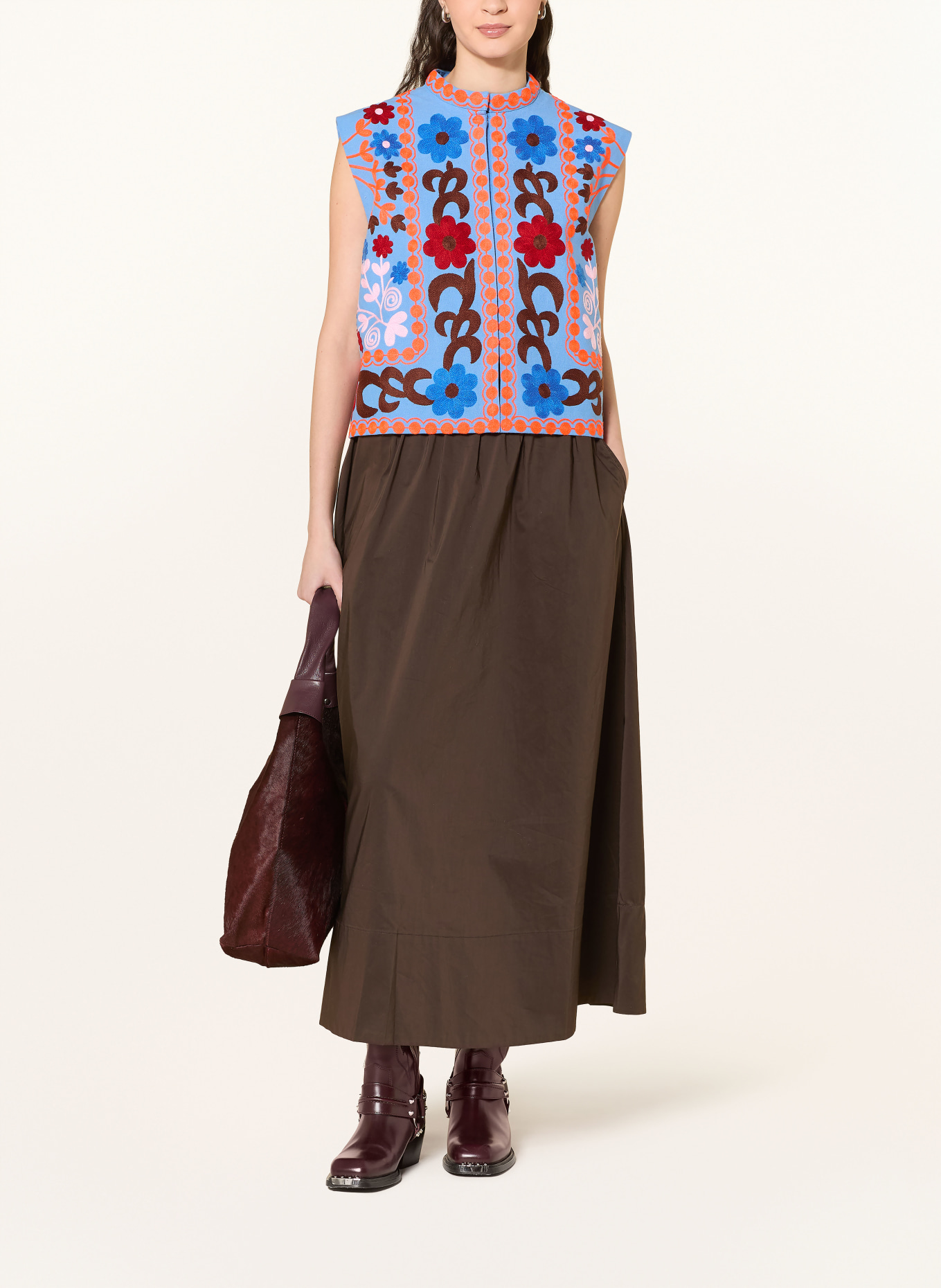 lollys laundry BINLL vest: BLUE / PINK / DARK RED