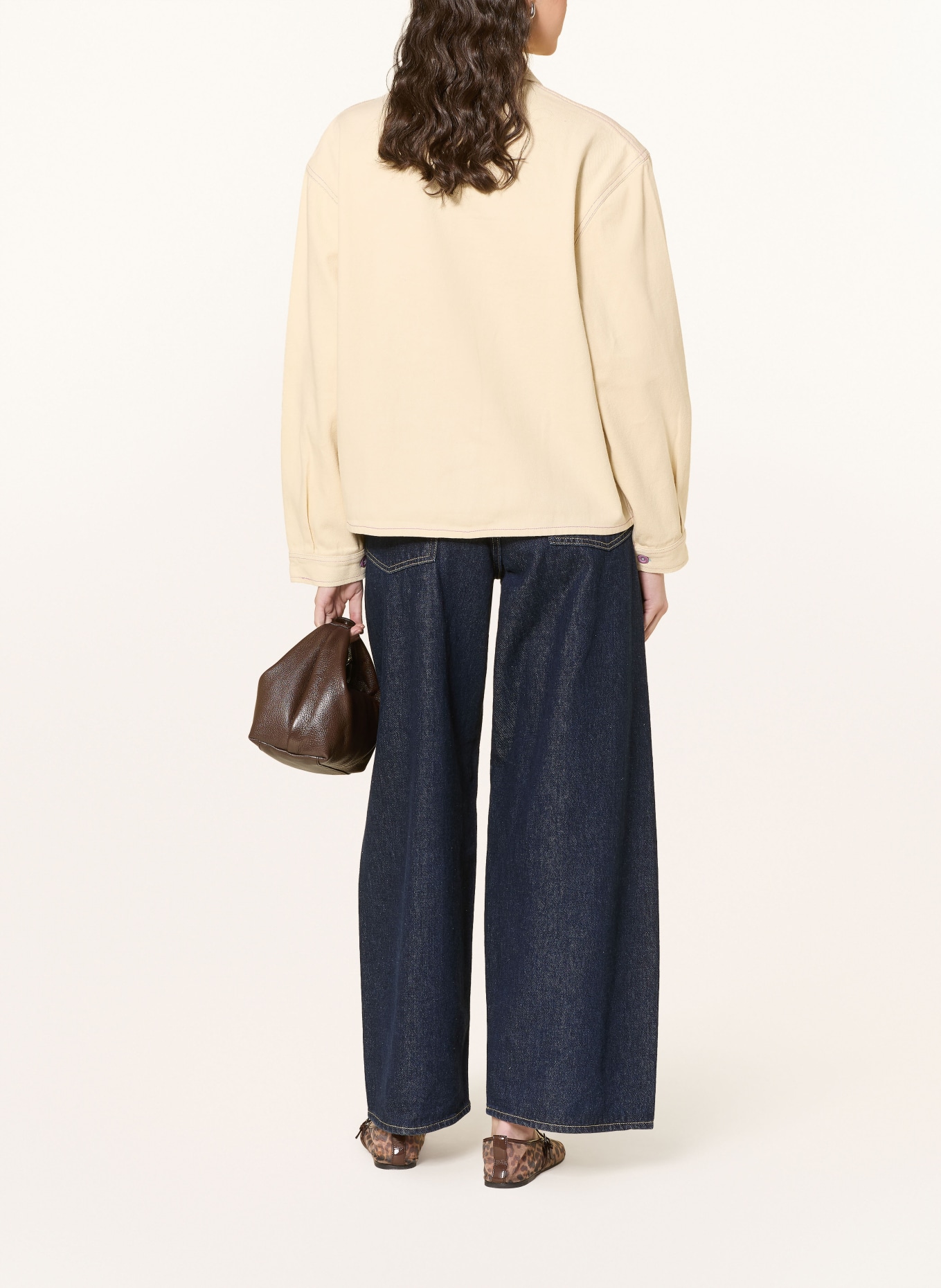 lollys laundry APRILLL denim overjacket: CREAM / PINK / RED