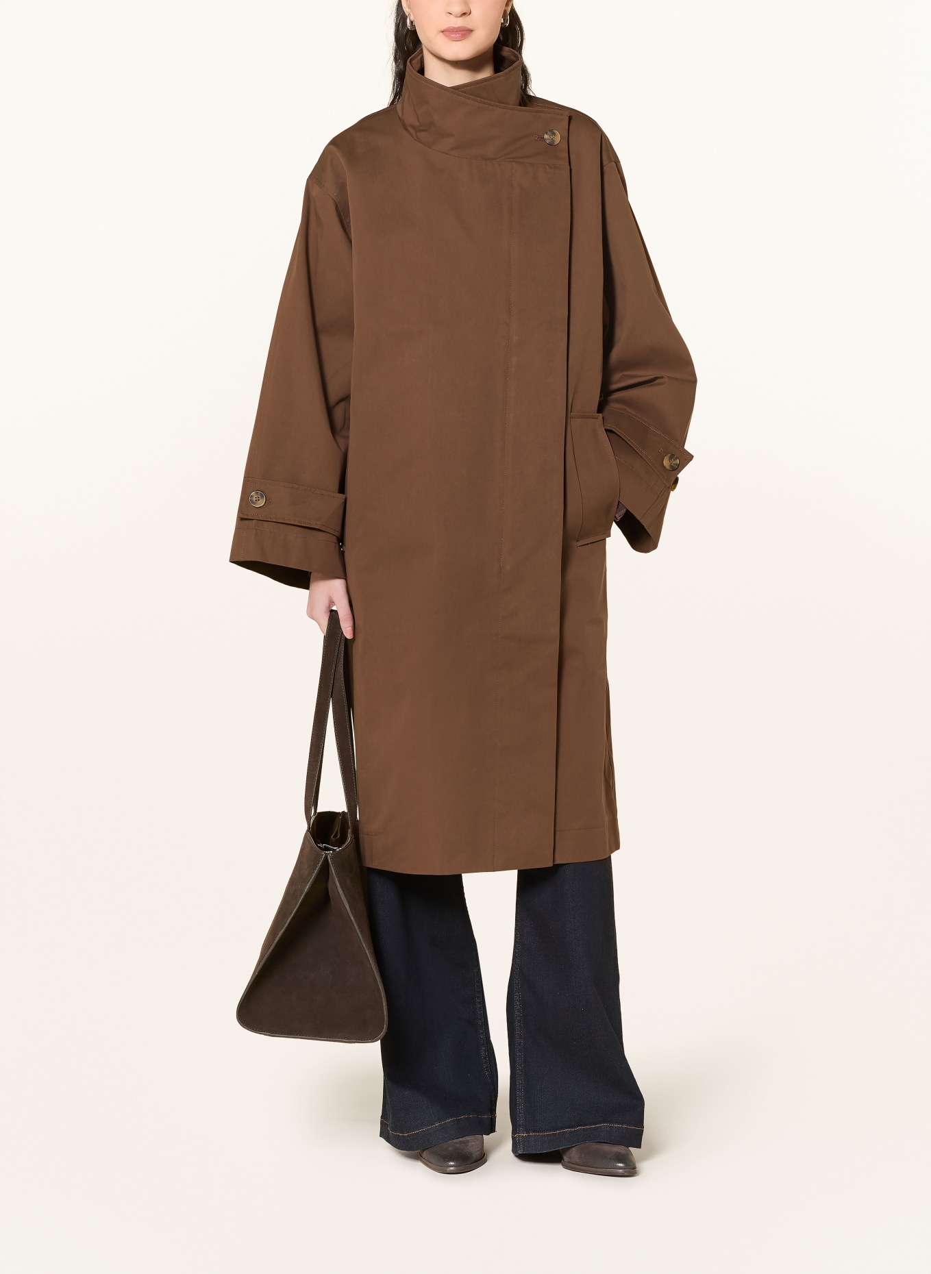 lollys laundry RUSSILL trench coat: DARK BROWN