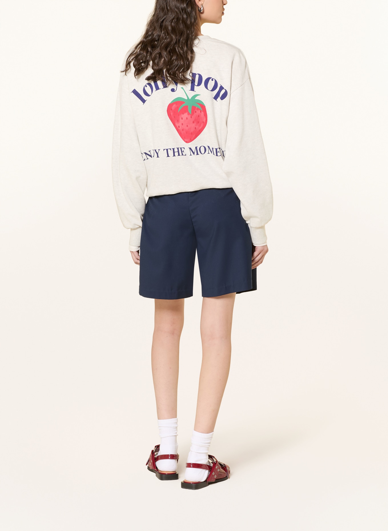lollys laundry SYDNEYLL sweatshirt: LIGHT GRAY / RED / DARK BLUE